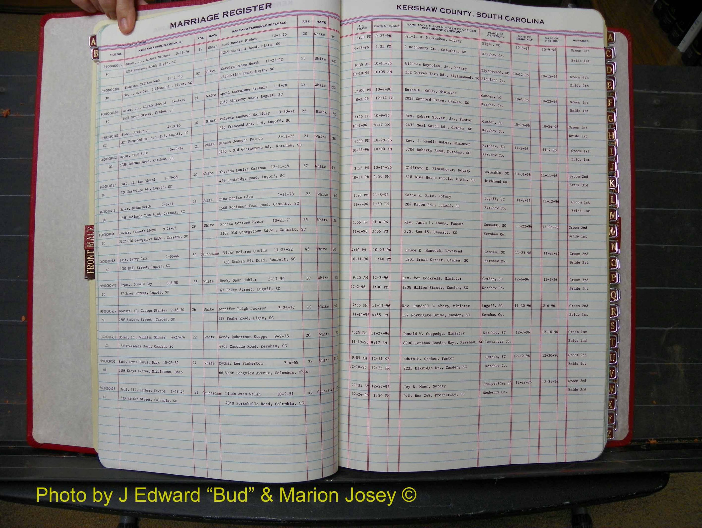 Kershaw Marriages, 1995-1996 Male Index B (110).JPG