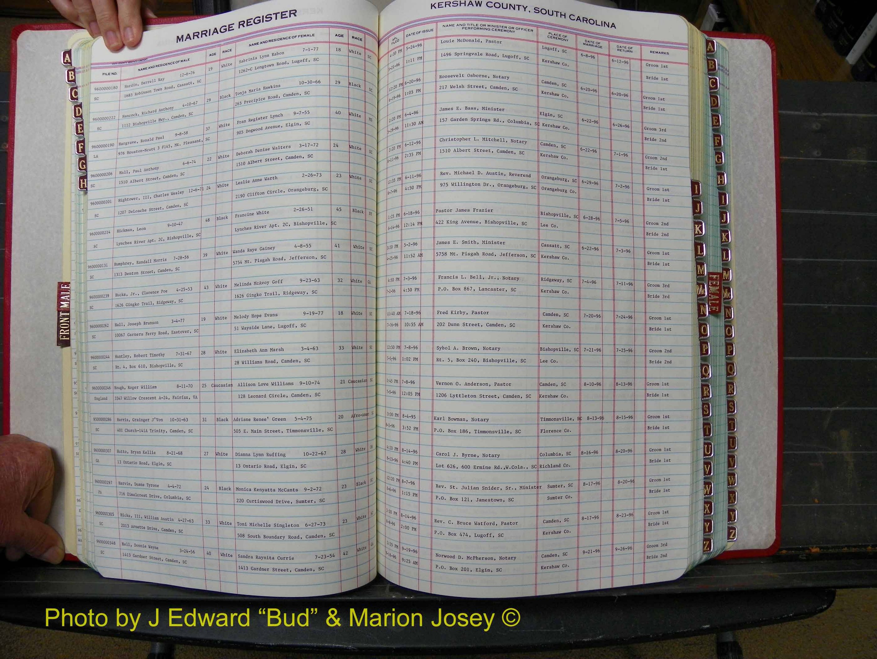 Kershaw Marriages, 1995-1996 Male Index H (127).JPG