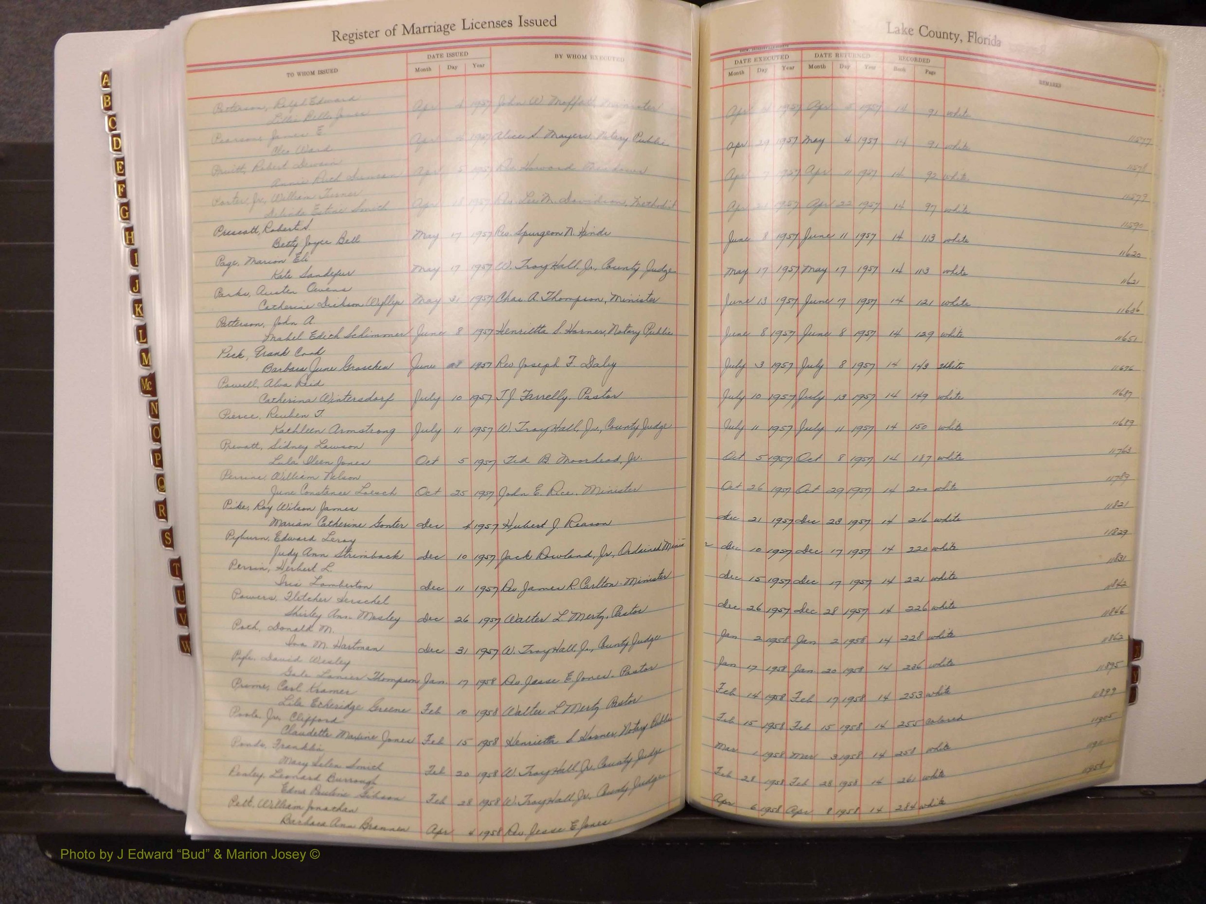 Lake Co, FL Marriage Book 3, 1945-1959 Index P13.JPG