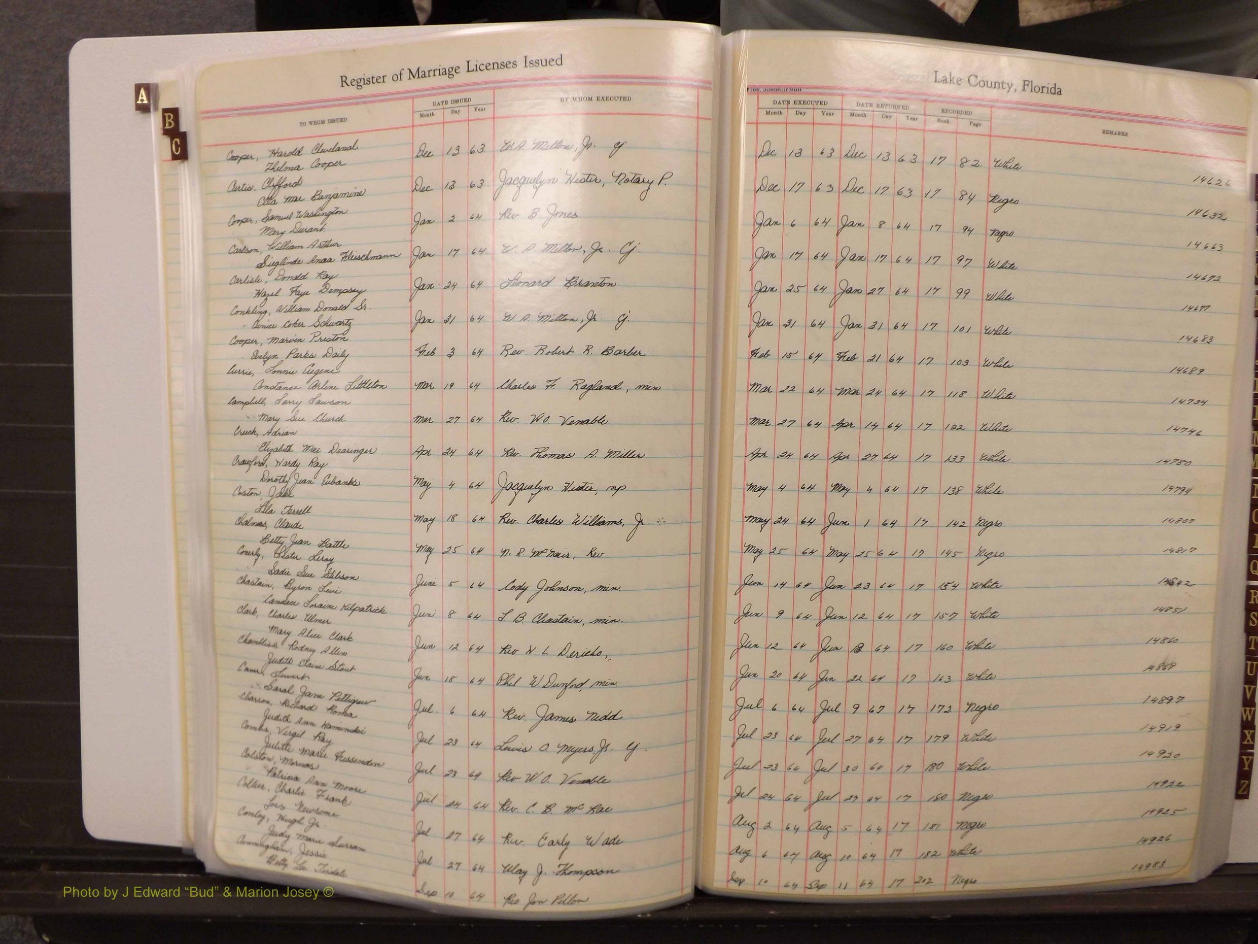 Lake Co, FL Marriage Book 4, 1959-1964 Index C10.JPG