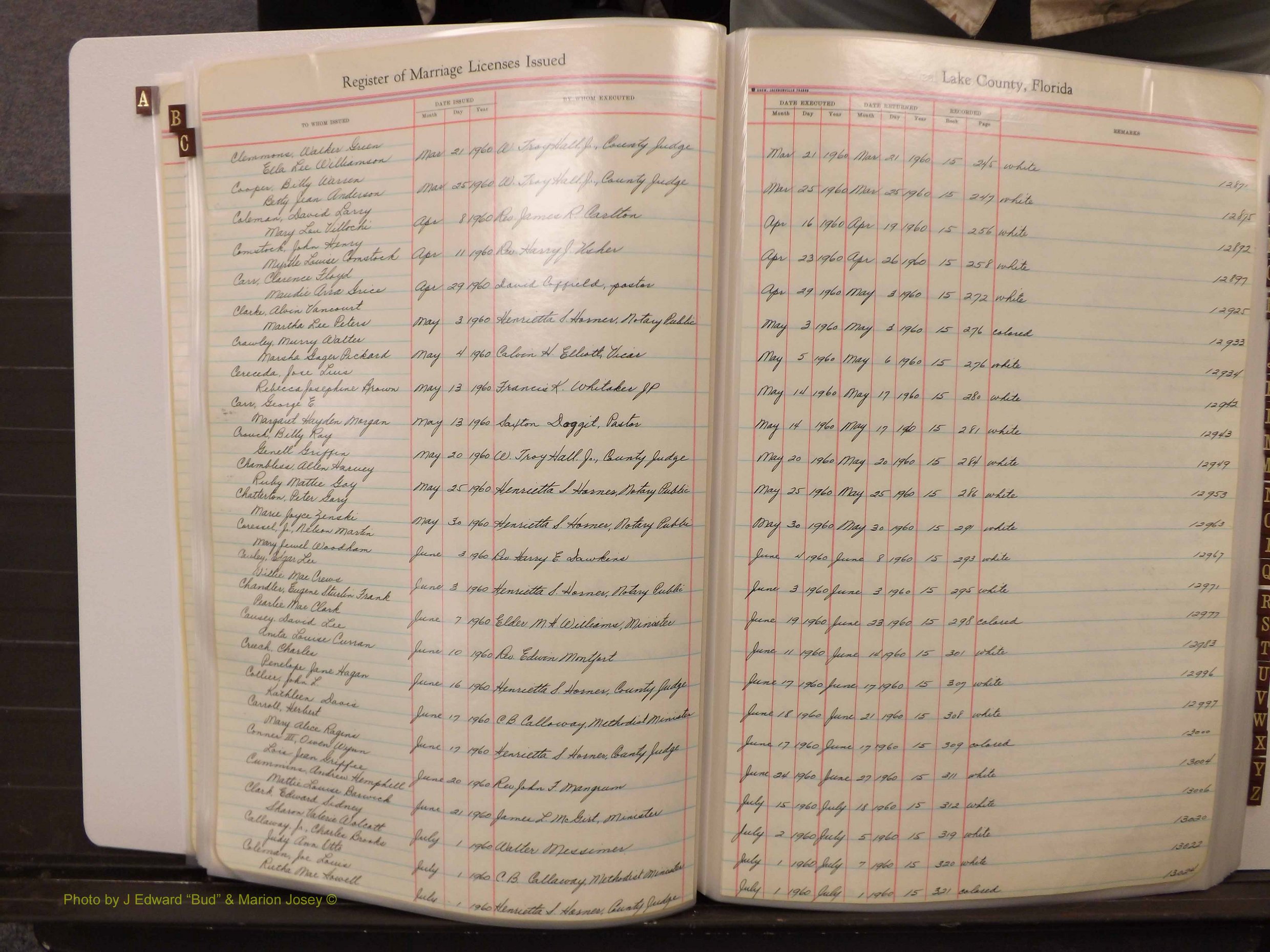 Lake Co, FL Marriage Book 4, 1959-1964 Index C3.JPG