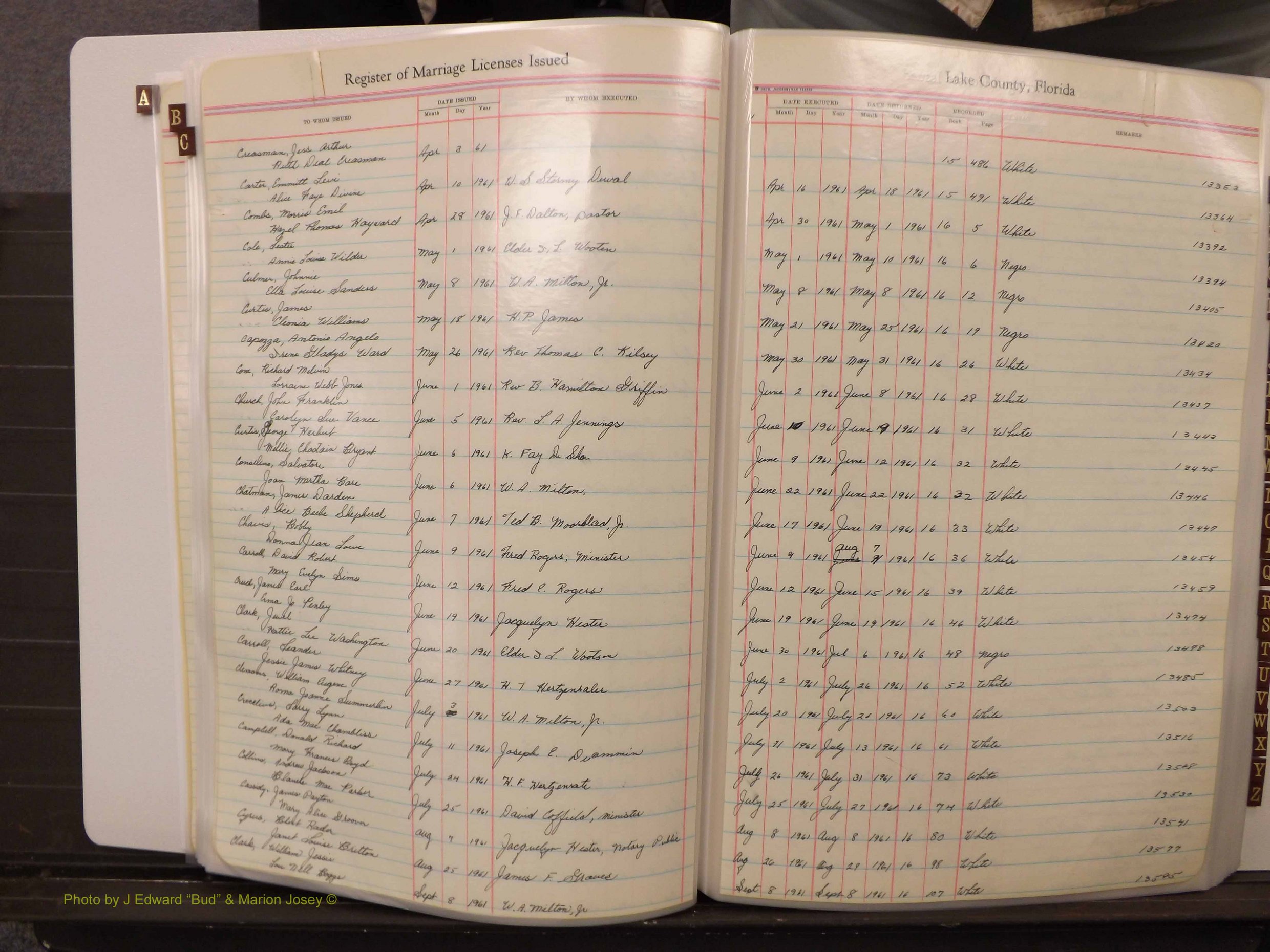 Lake Co, FL Marriage Book 4, 1959-1964 Index C5.JPG