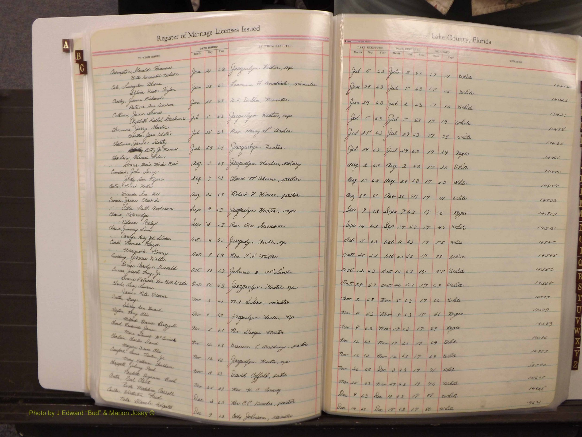 Lake Co, FL Marriage Book 4, 1959-1964 Index C9.JPG