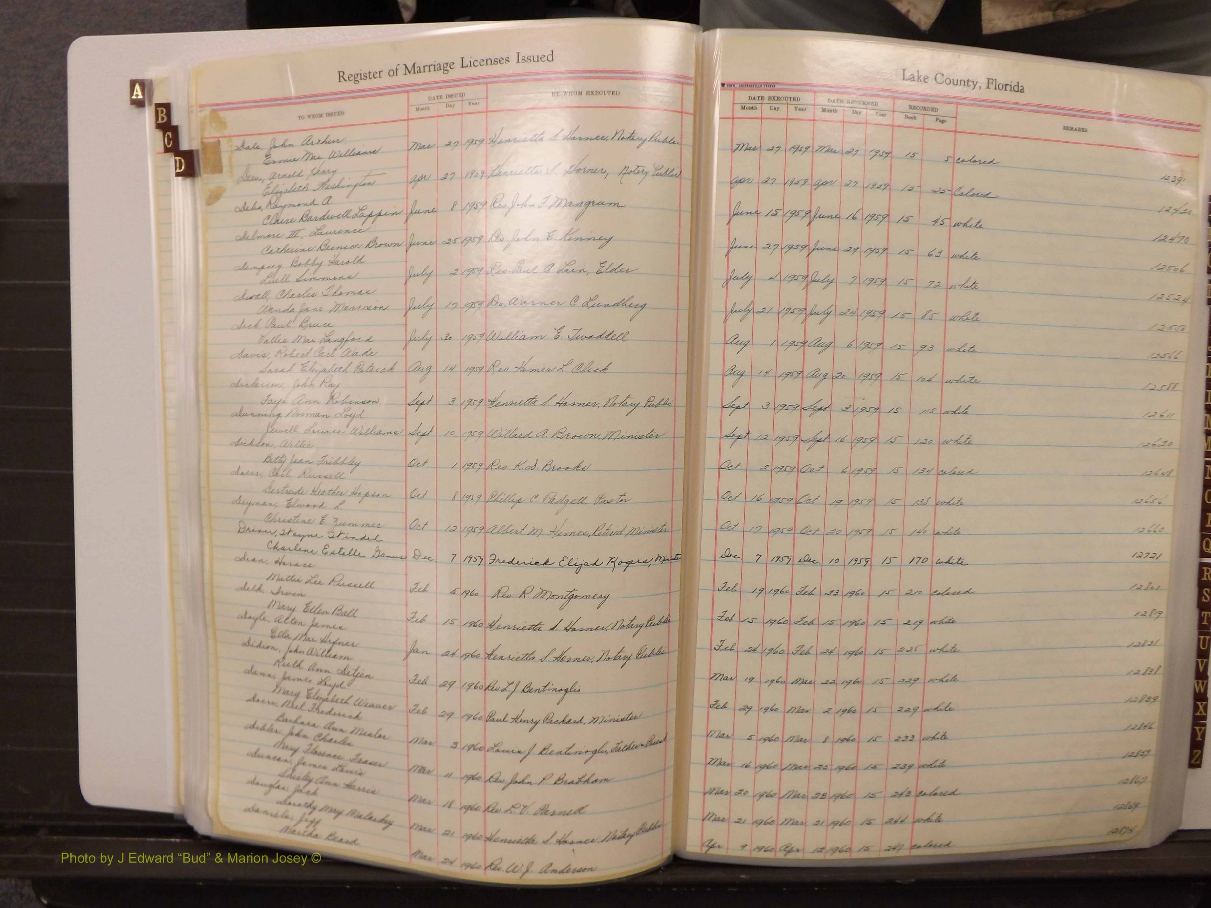 Lake Co, FL Marriage Book 4, 1959-1964 Index D1.JPG