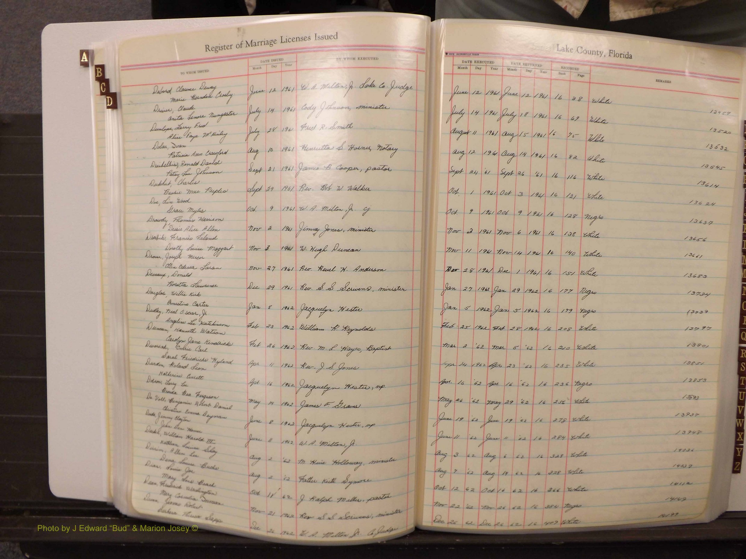 Lake Co, FL Marriage Book 4, 1959-1964 Index D3.JPG