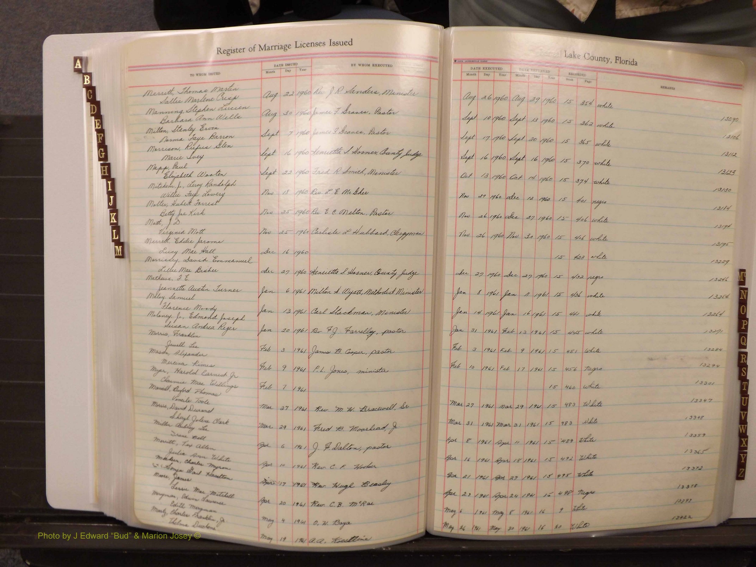 Lake Co, FL Marriage Book 4, 1959-1964 Index M3.JPG