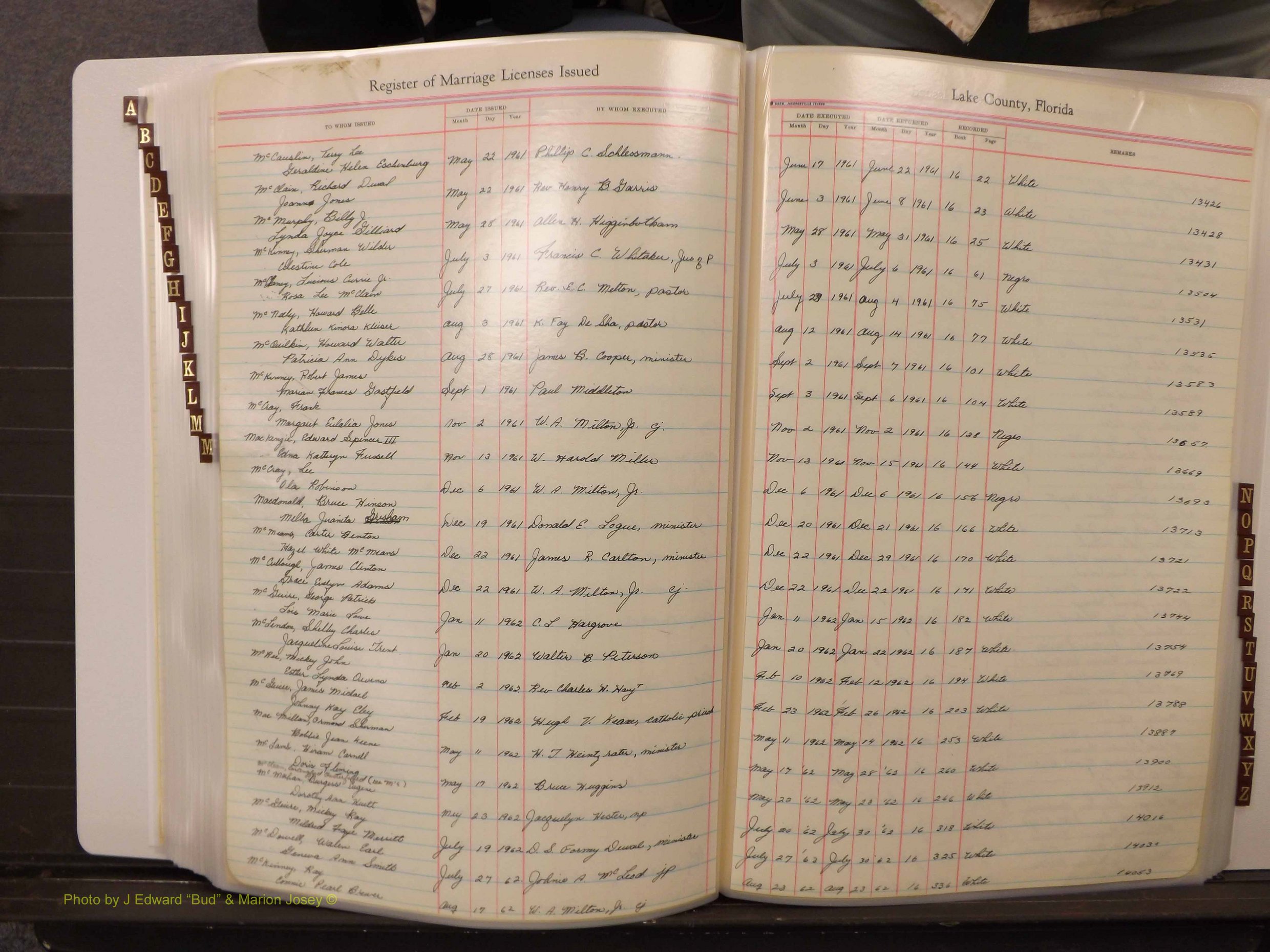 Lake Co, FL Marriage Book 4, 1959-1964 Index Mc2.JPG