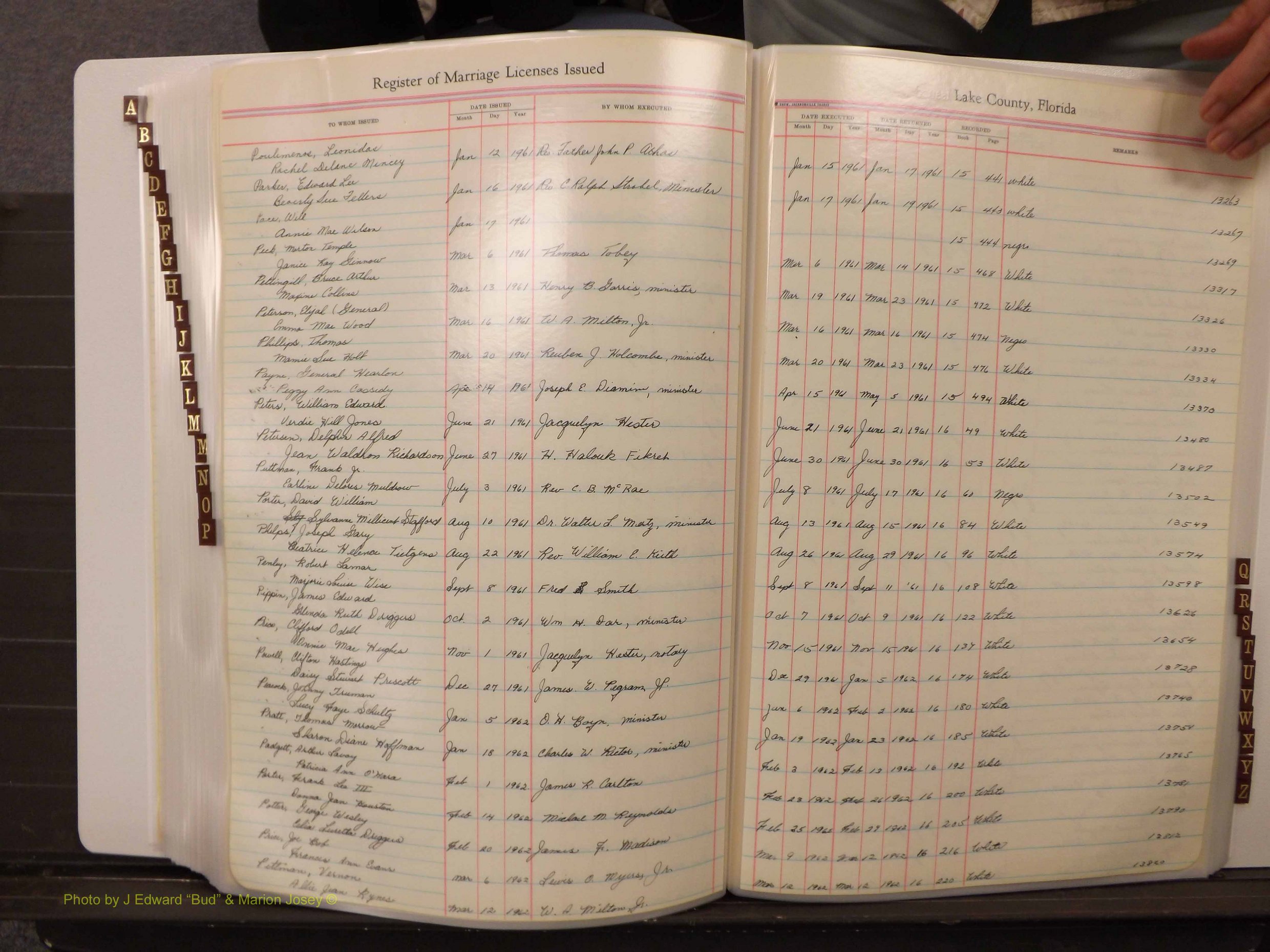 Lake Co, FL Marriage Book 4, 1959-1964 Index P3.JPG