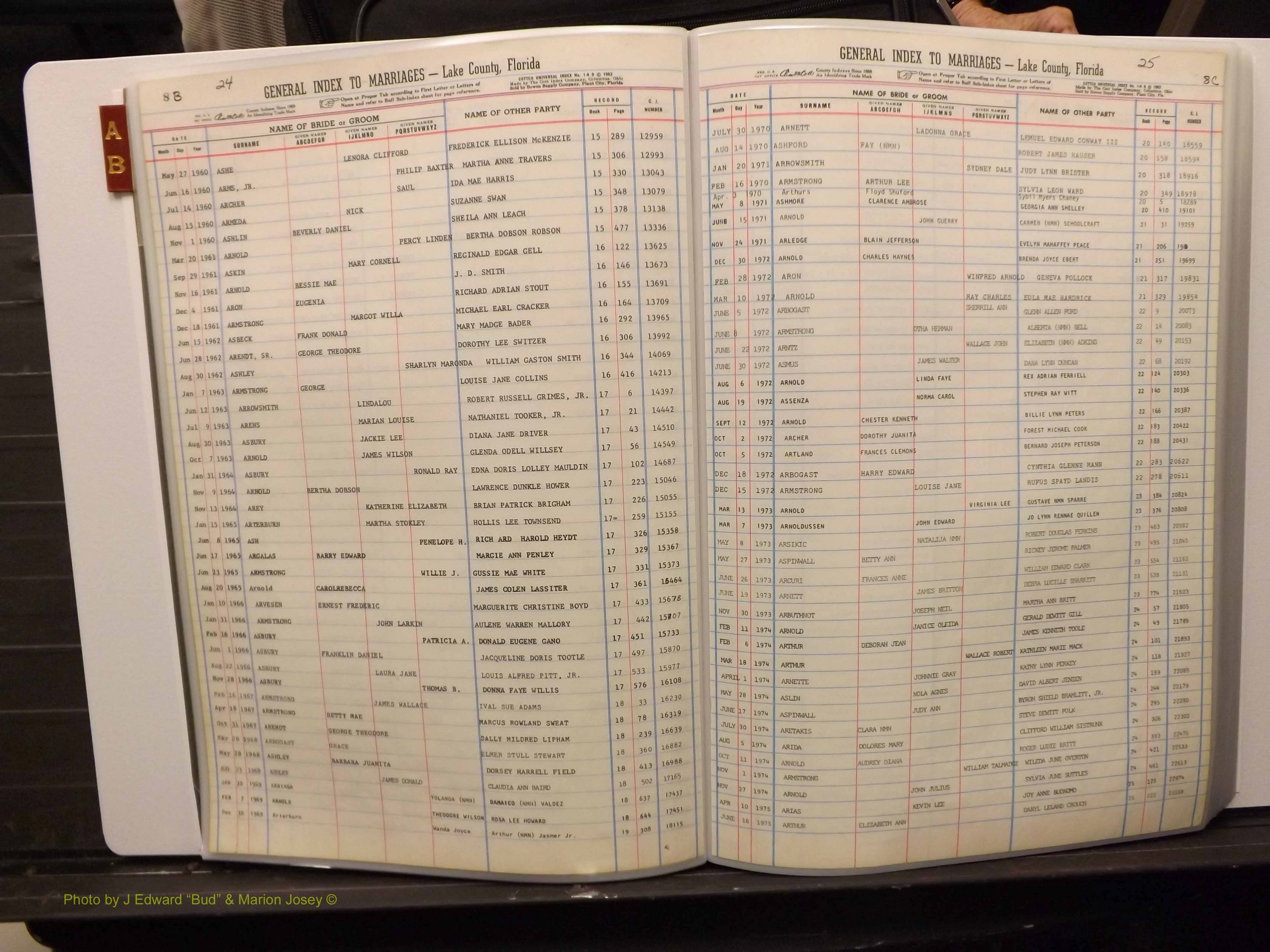 Lake Co, FL Marriage Index A-B, 1889-1986 (113).JPG