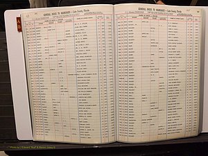 Lake Co, FL Marriage Index A-B, 1889-1986 (118).JPG