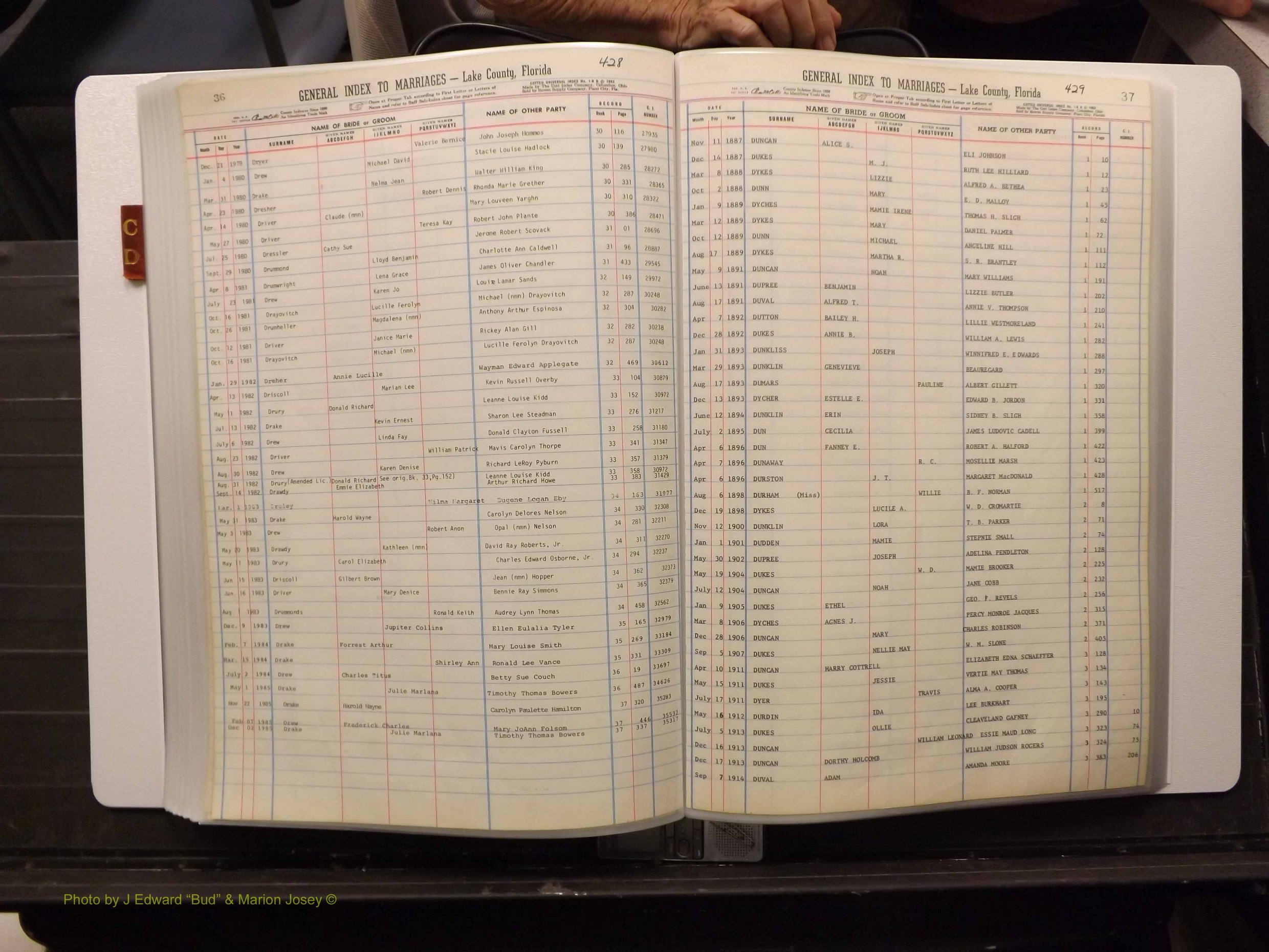 Lake Co, FL Marriage Index C-D, 1889-1986 (192).JPG