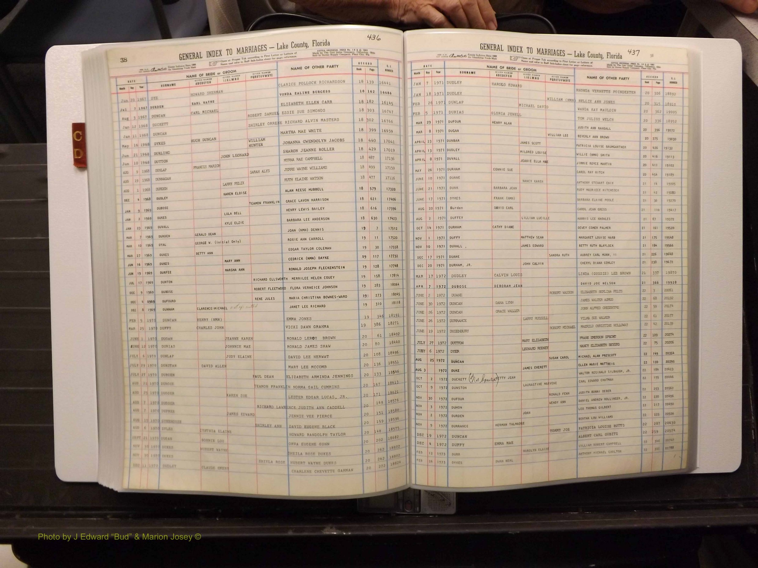 Lake Co, FL Marriage Index C-D, 1889-1986 (196).JPG