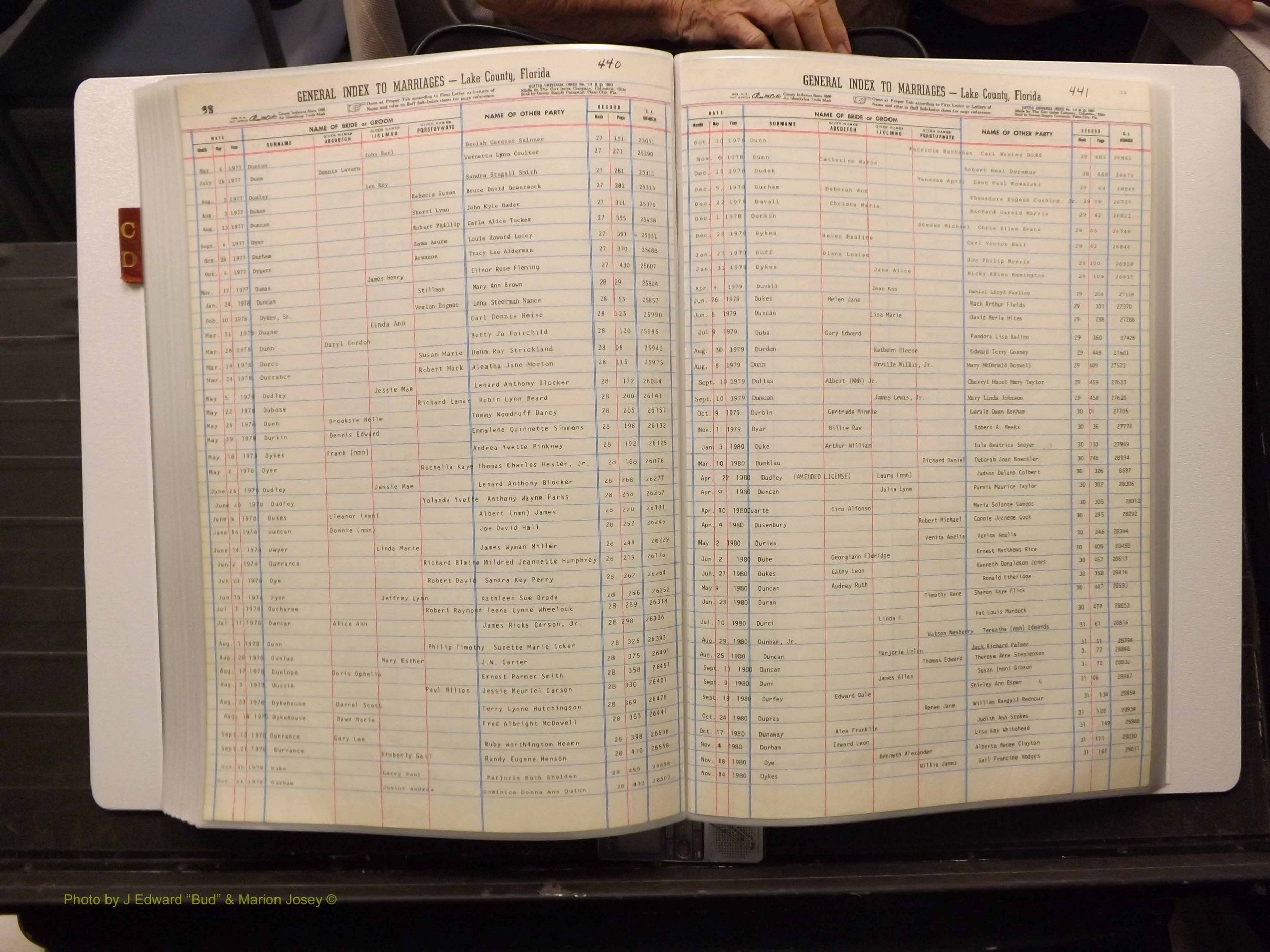 Lake Co, FL Marriage Index C-D, 1889-1986 (198).JPG