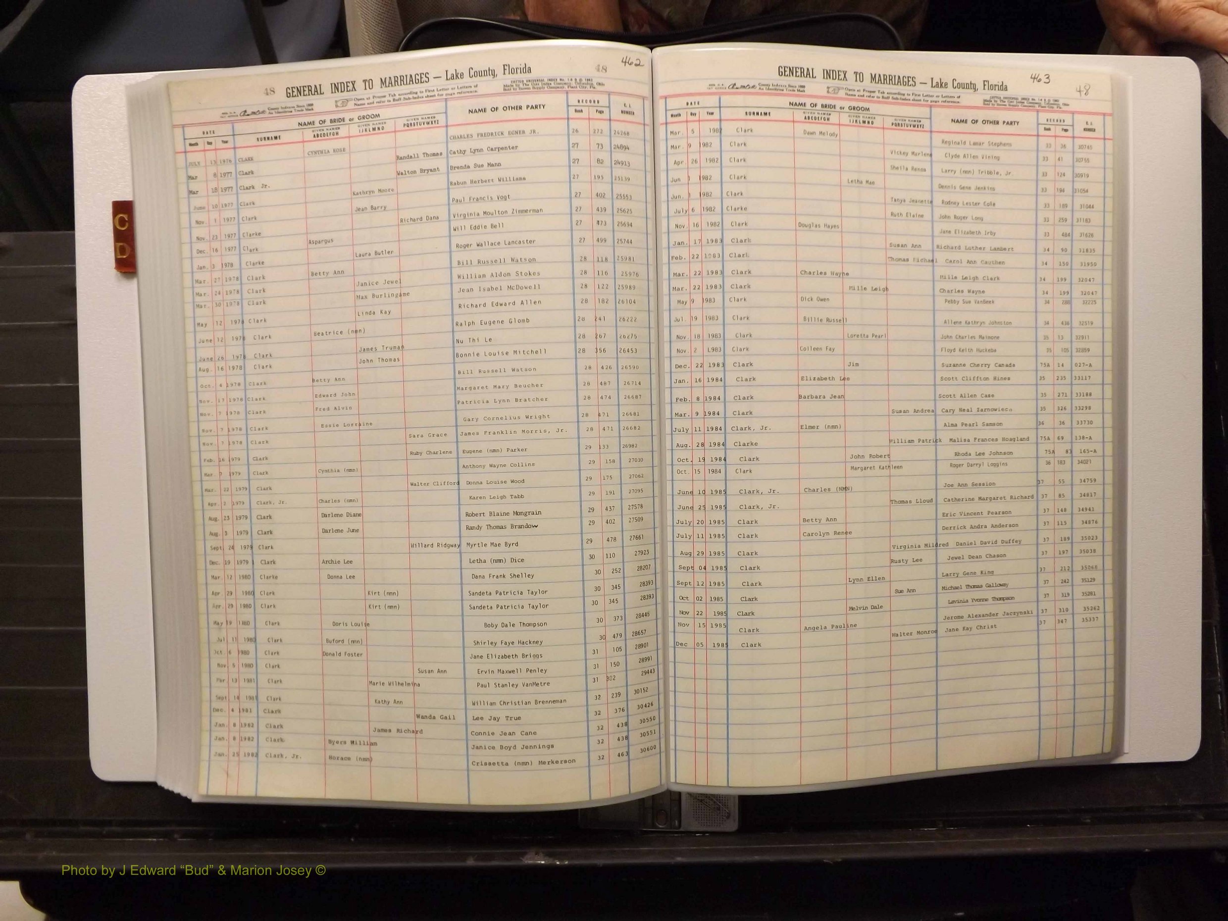 Lake Co, FL Marriage Index C-D, 1889-1986 (210).JPG