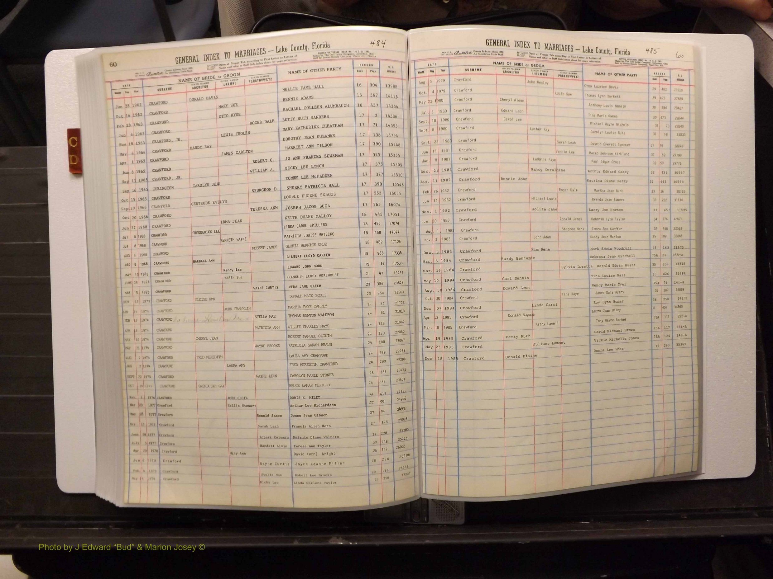 Lake Co, FL Marriage Index C-D, 1889-1986 (223).JPG