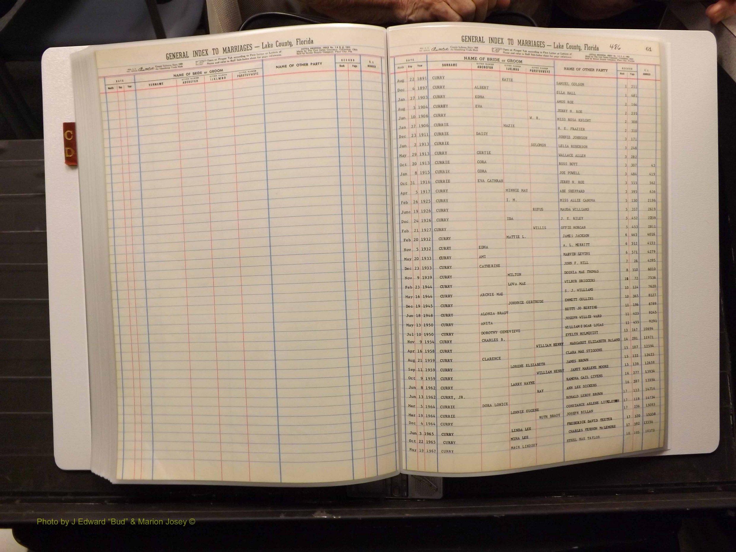 Lake Co, FL Marriage Index C-D, 1889-1986 (224).JPG