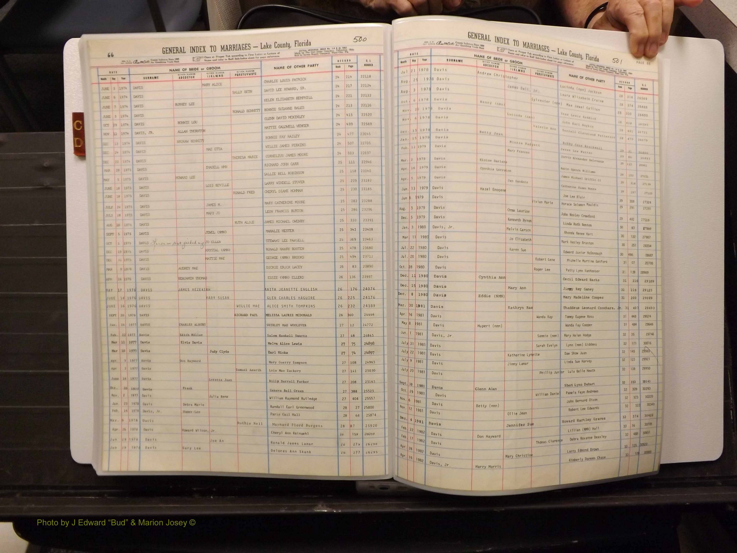 Lake Co, FL Marriage Index C-D, 1889-1986 (232).JPG