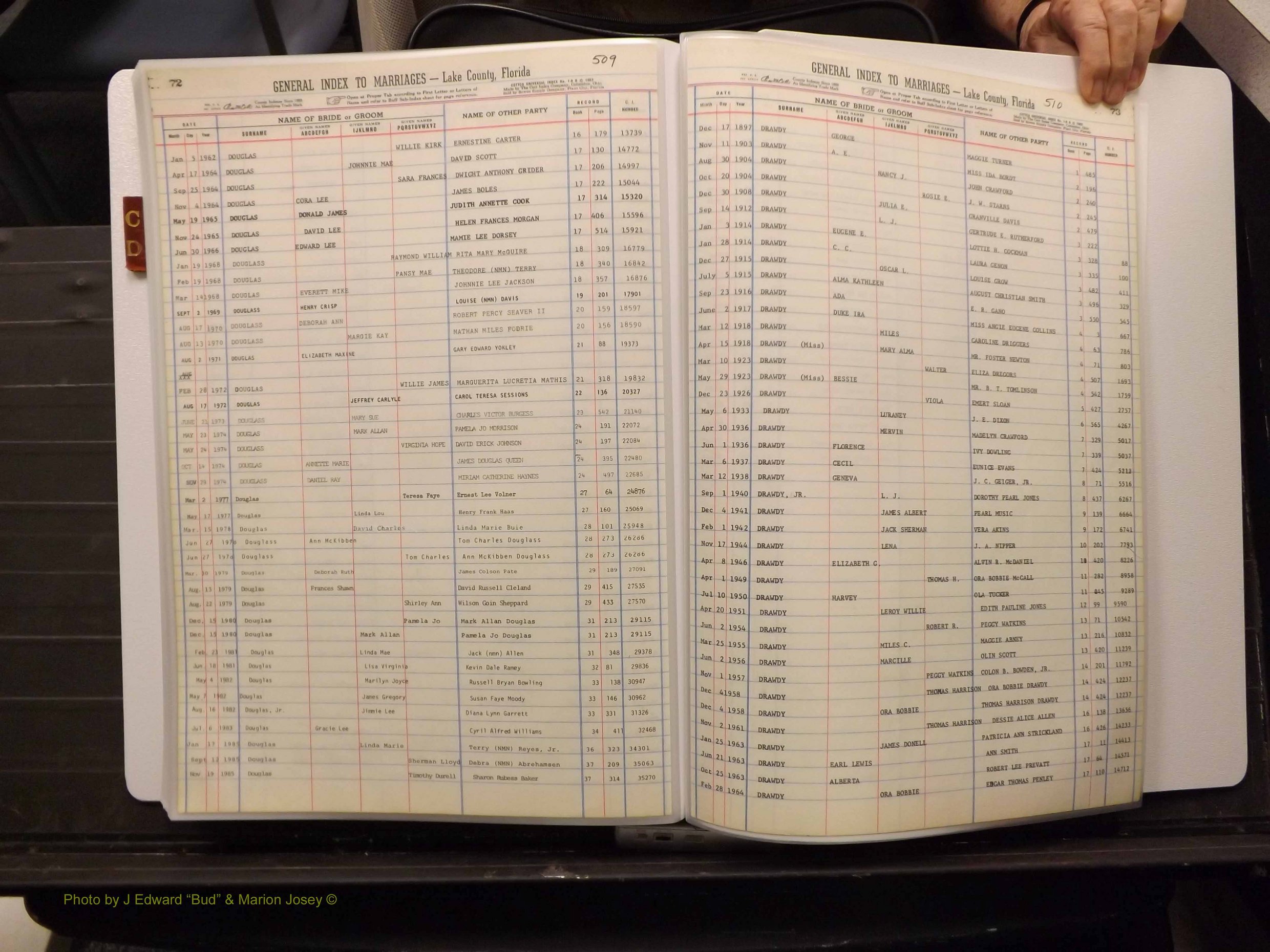 Lake Co, FL Marriage Index C-D, 1889-1986 (238).JPG