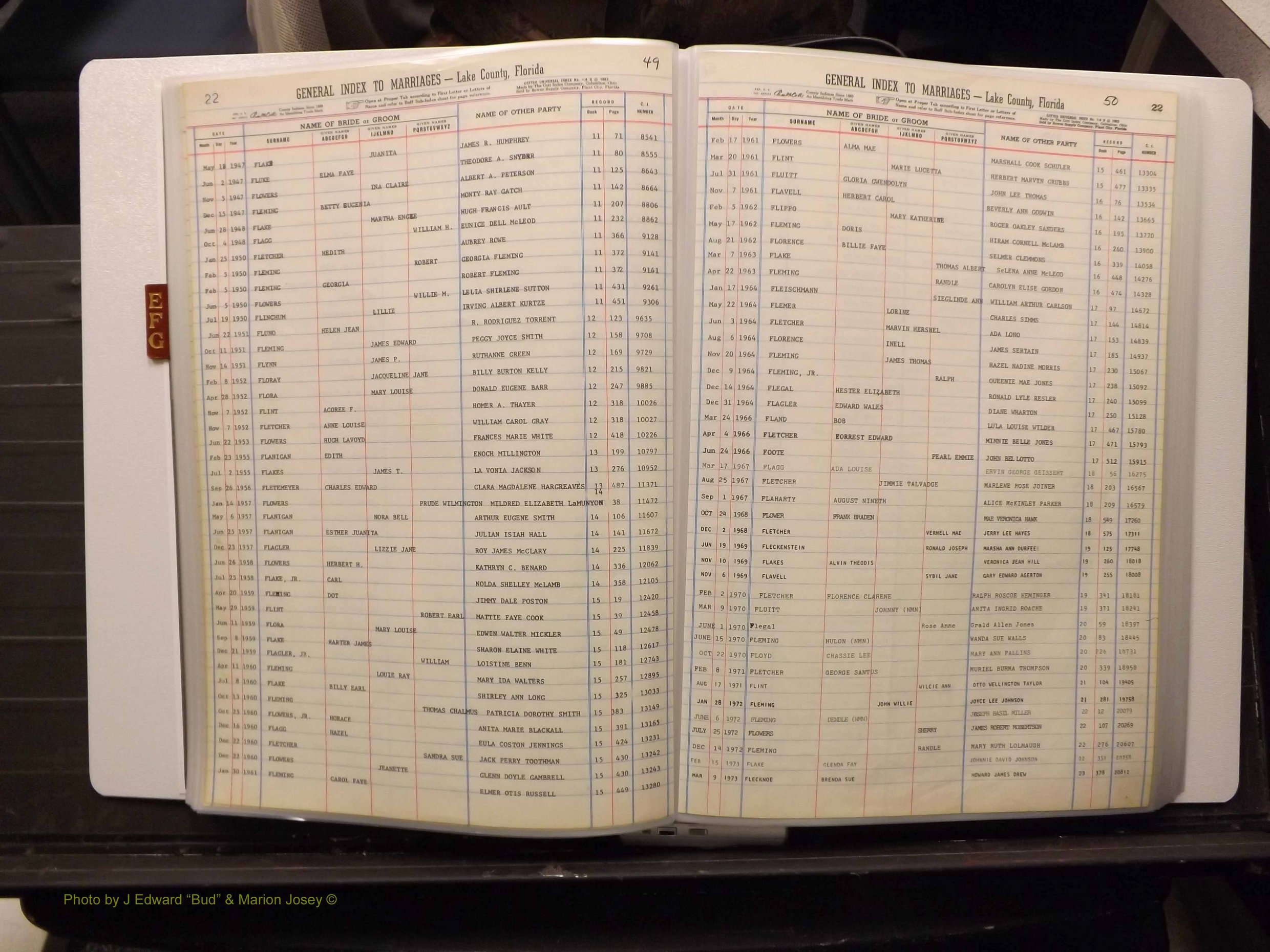 Lake Co, FL Marriage Index E-F-G, 1889-1986 (129).JPG