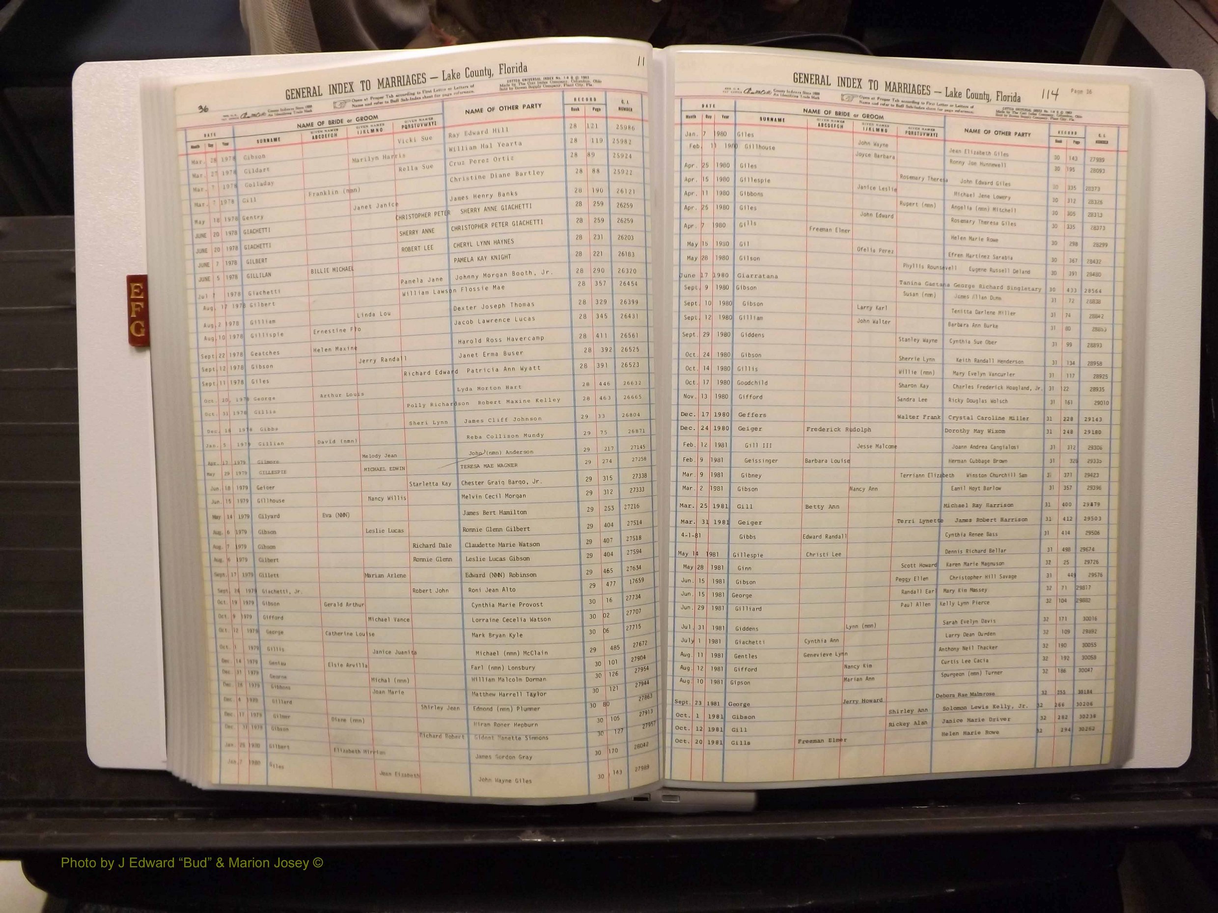 Lake Co, FL Marriage Index E-F-G, 1889-1986 (163).JPG