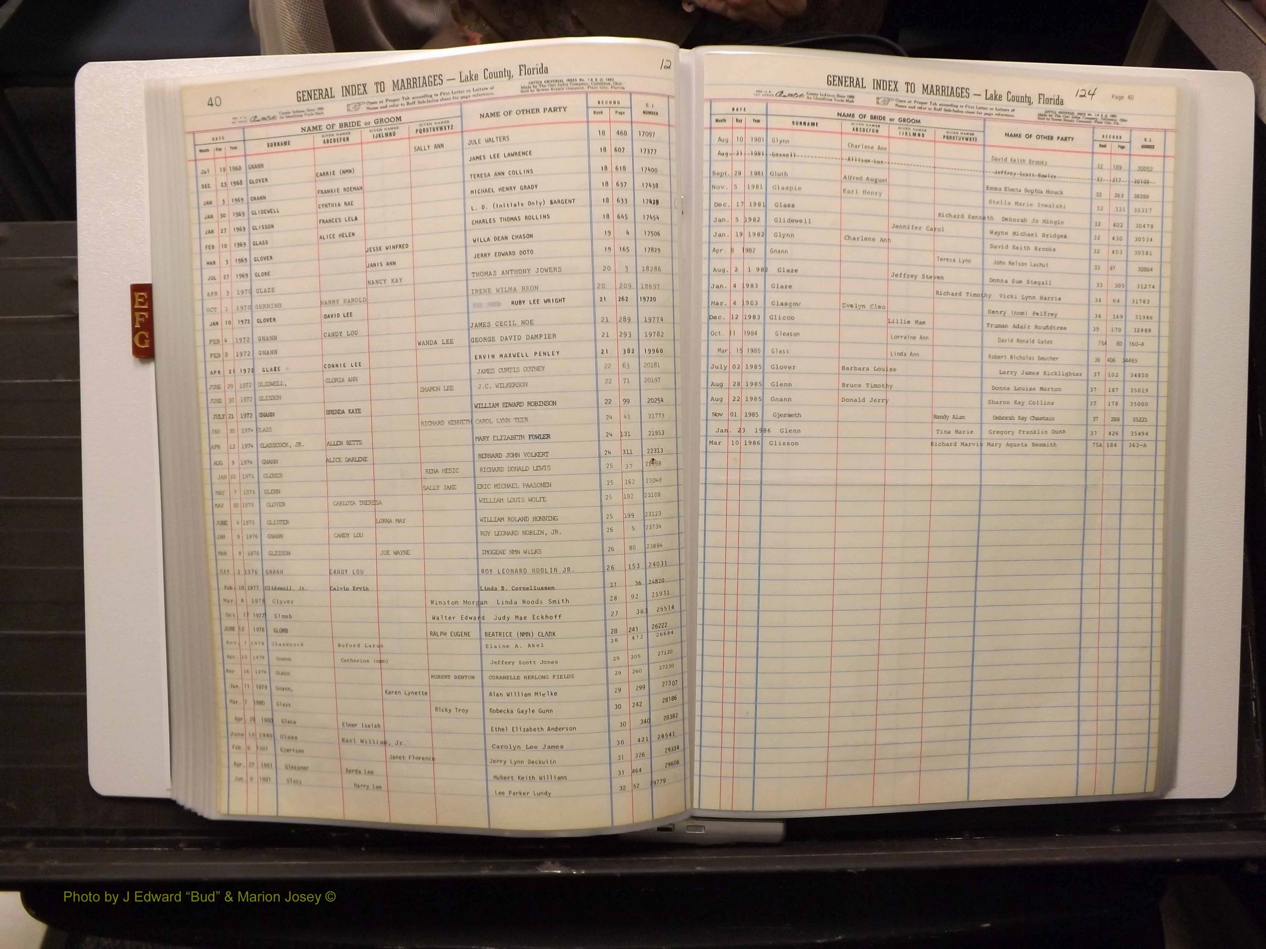 Lake Co, FL Marriage Index E-F-G, 1889-1986 (168).JPG