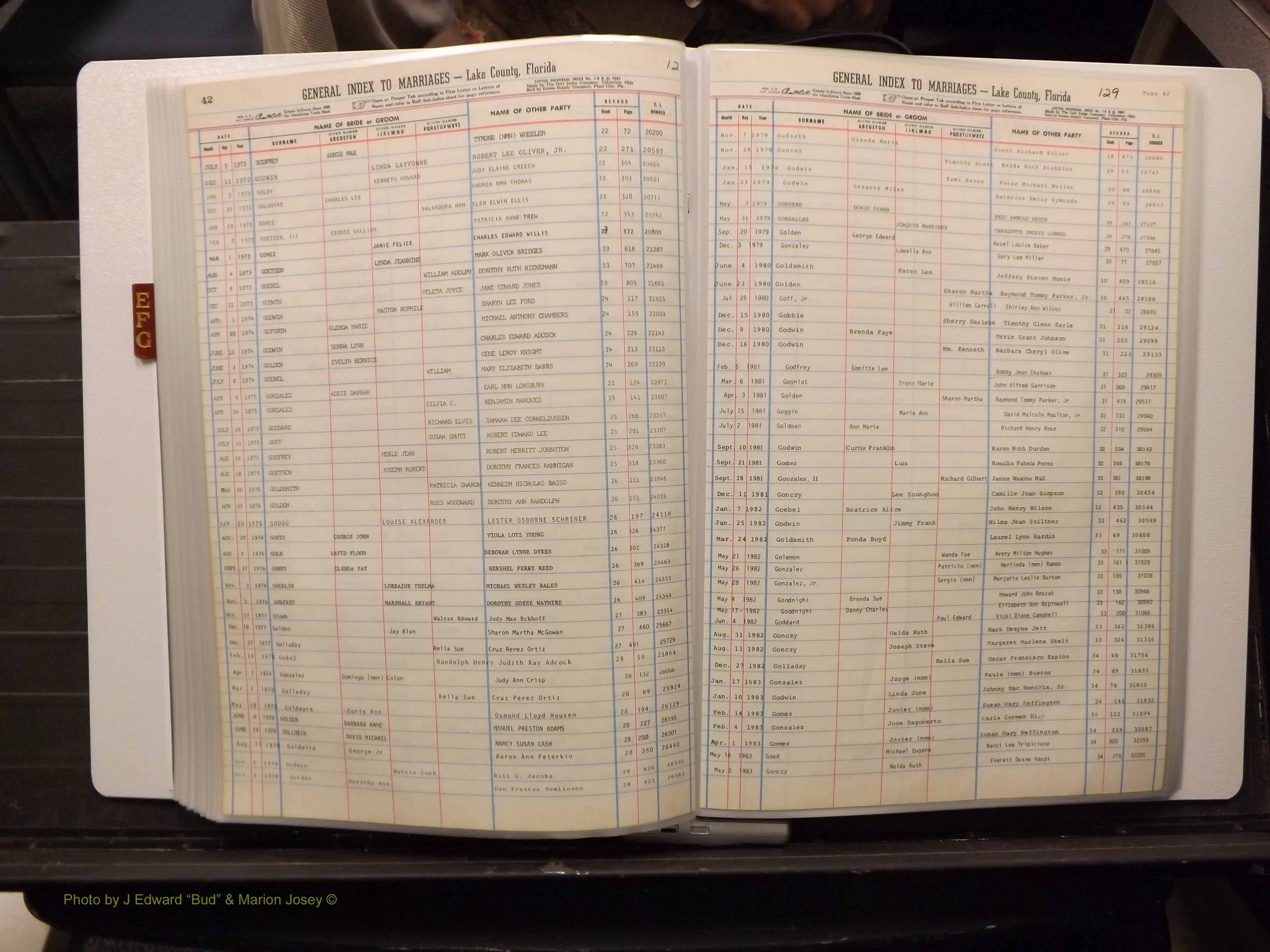 Lake Co, FL Marriage Index E-F-G, 1889-1986 (171).JPG