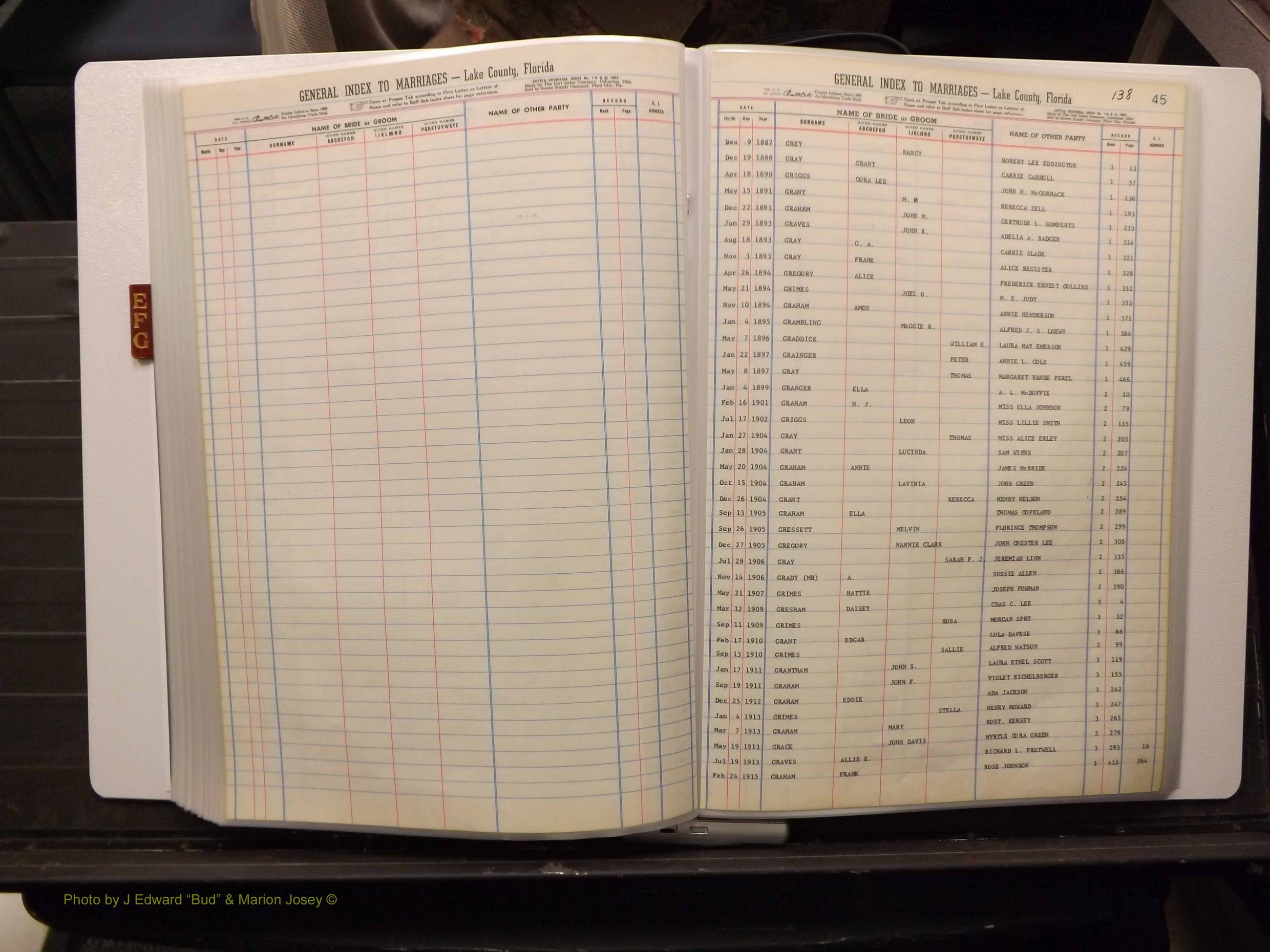 Lake Co, FL Marriage Index E-F-G, 1889-1986 (176).JPG
