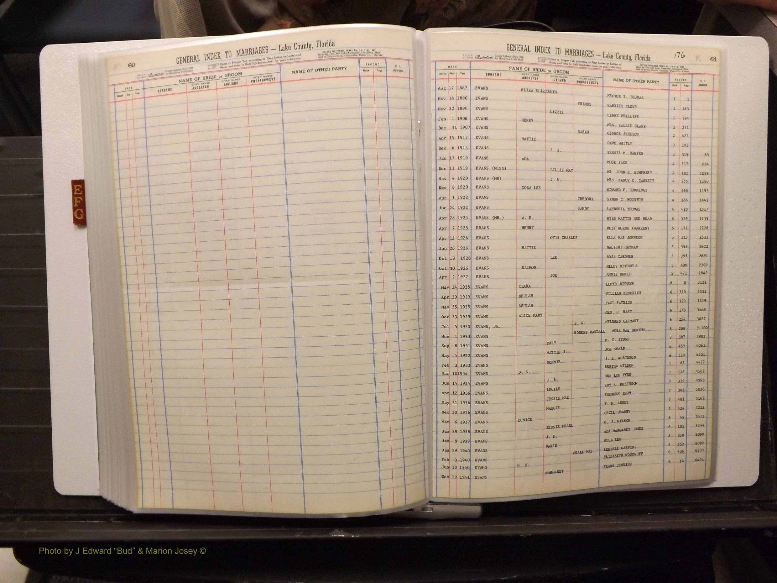 Lake Co, FL Marriage Index E-F-G, 1889-1986 (198).JPG