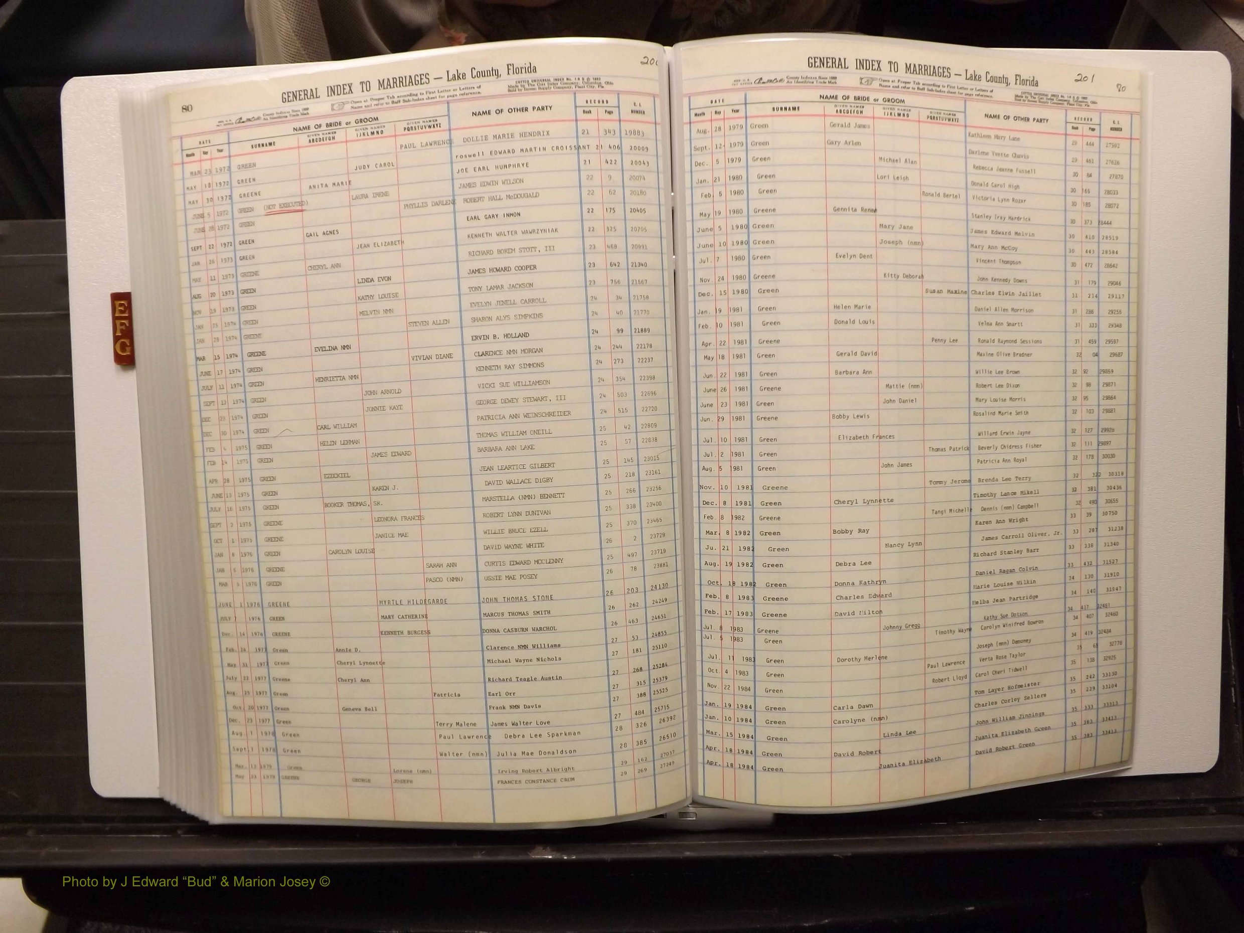 Lake Co, FL Marriage Index E-F-G, 1889-1986 (211).JPG