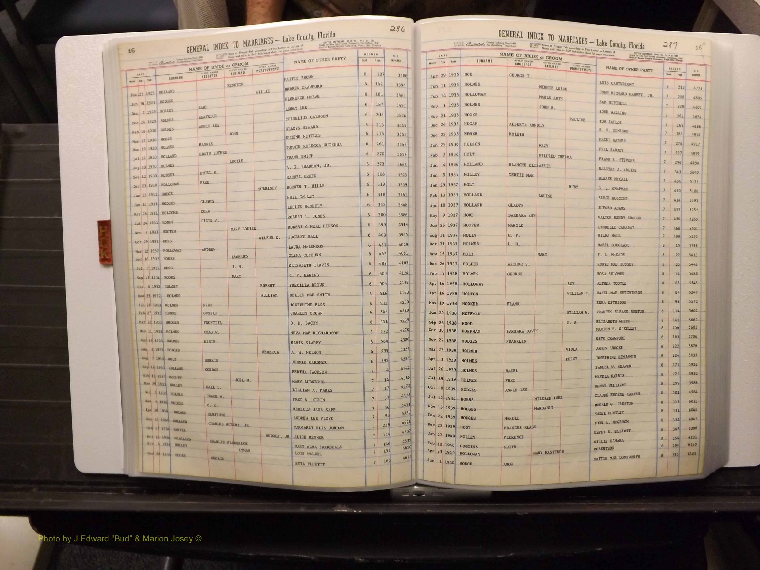 Lake Co, FL Marriage Index H-I-J-K, 1889-1986 (144).JPG