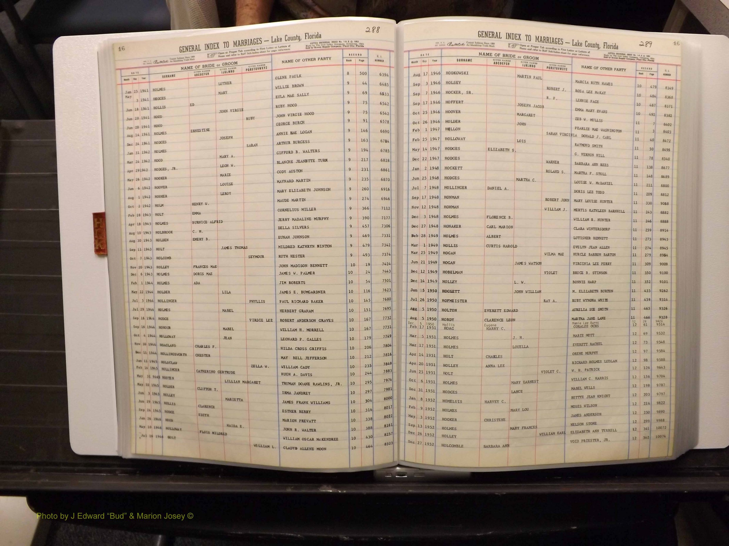 Lake Co, FL Marriage Index H-I-J-K, 1889-1986 (145).JPG