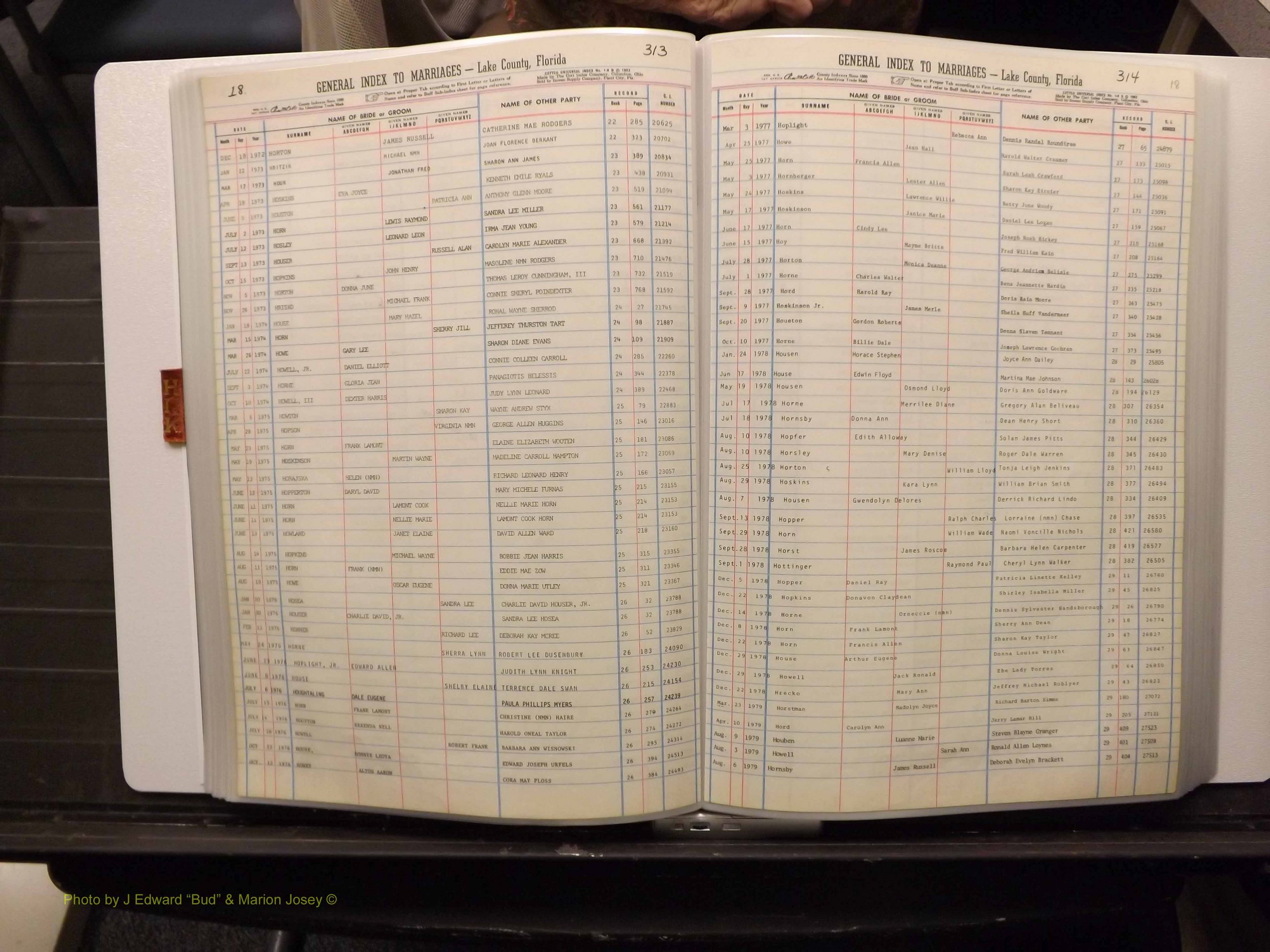 Lake Co, FL Marriage Index H-I-J-K, 1889-1986 (158).JPG