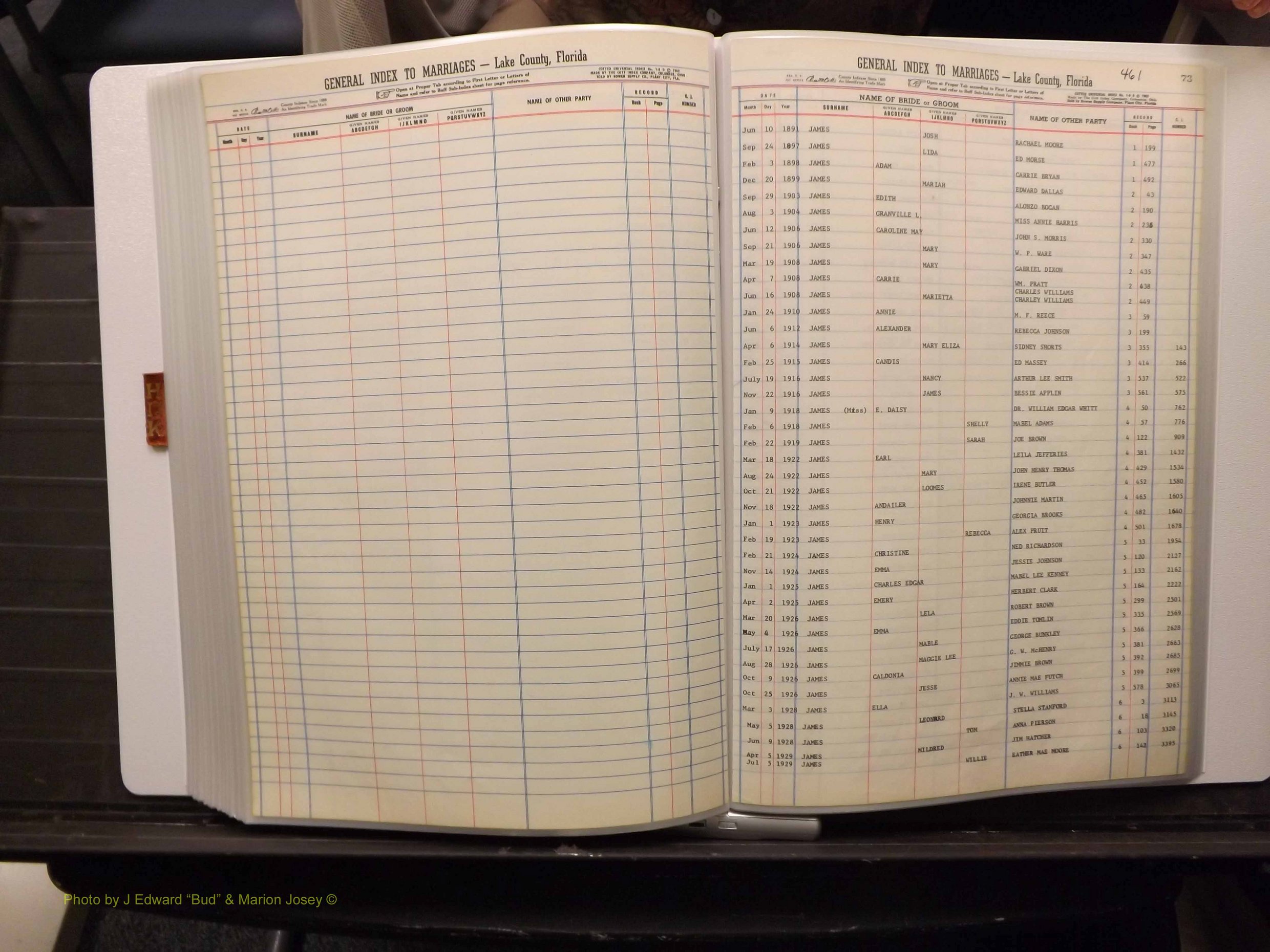 Lake Co, FL Marriage Index H-I-J-K, 1889-1986 (239).JPG