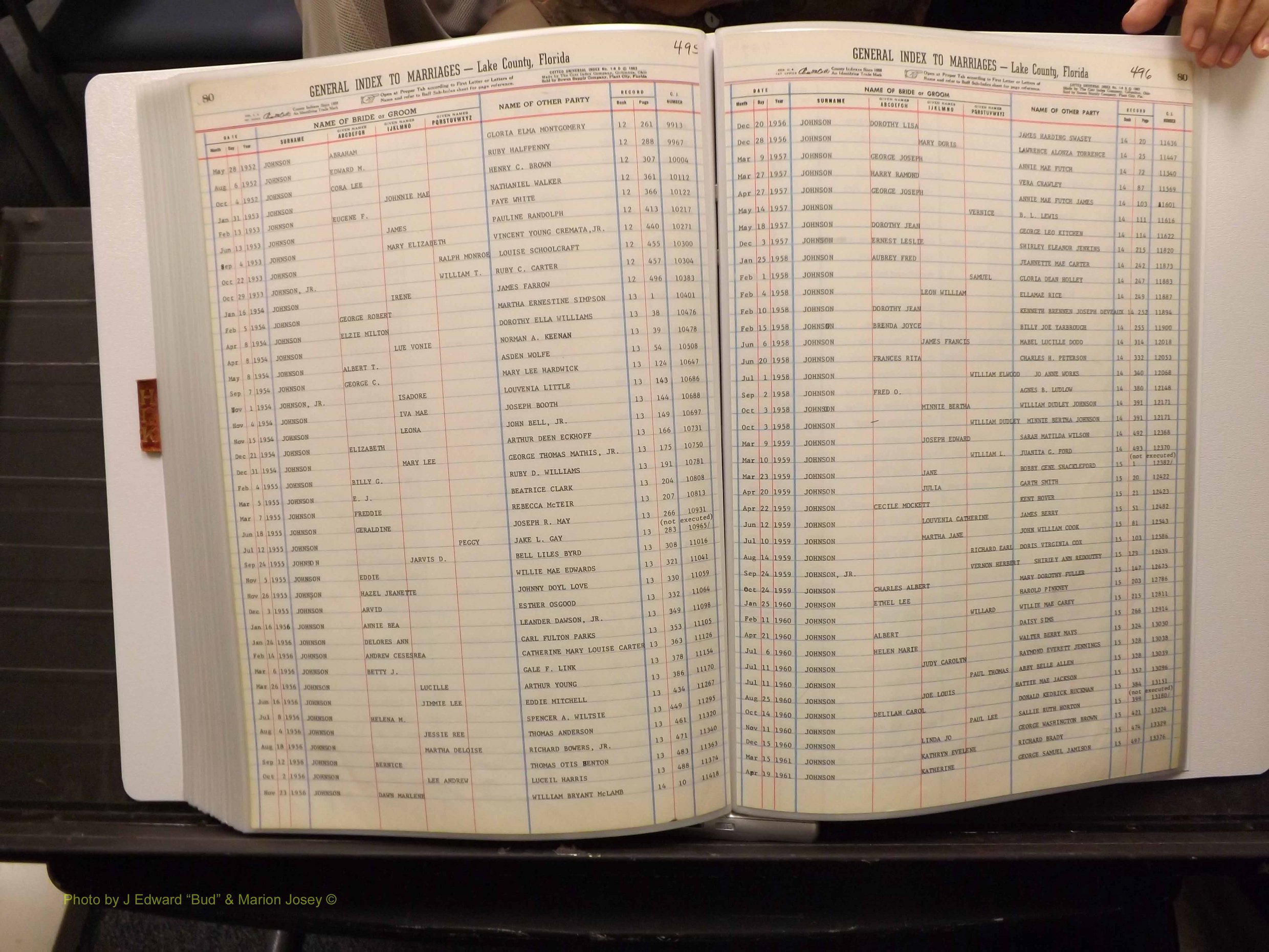 Lake Co, FL Marriage Index H-I-J-K, 1889-1986 (257).JPG