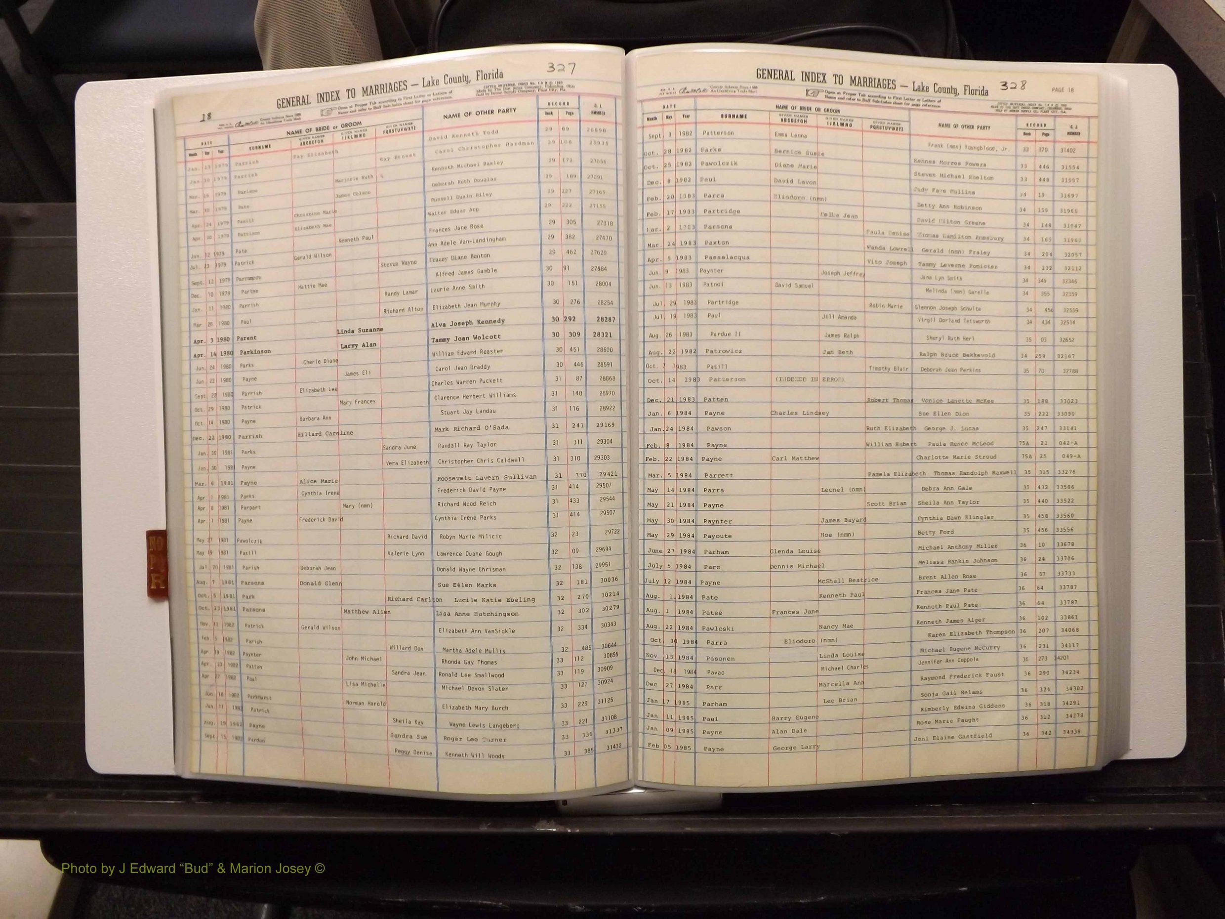 Lake Co, FL Marriage Index N-O-P-Q-R, 1889-1986 (132).JPG