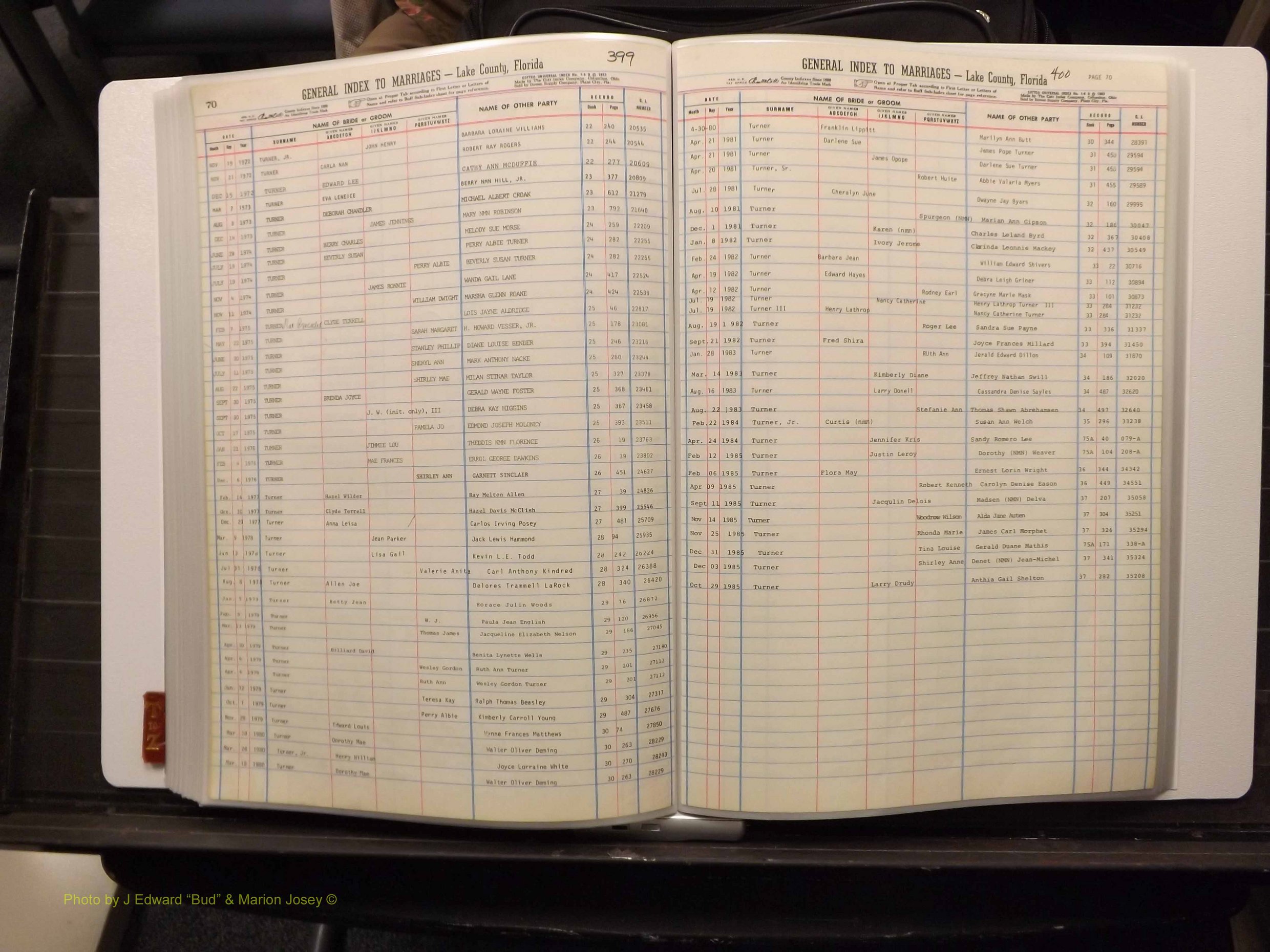 Lake Co, FL Marriage Index T-Z, 1889-1986 (211).JPG