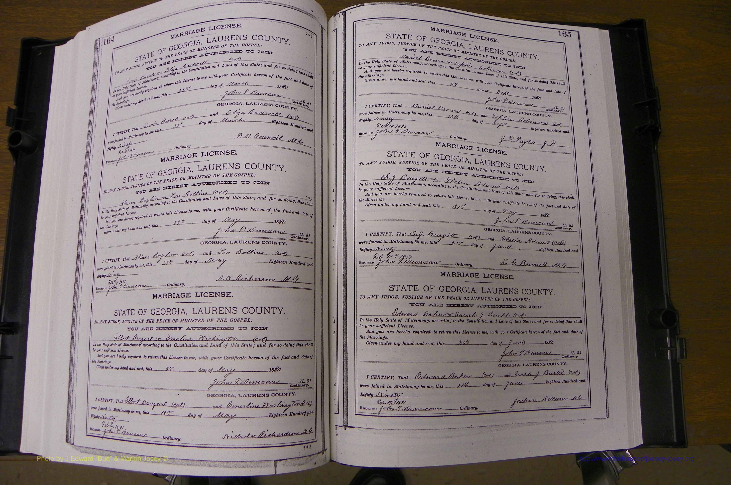 Laurens Co, GA, Marriages Book K, 1886 - 1896, P 164-165.JPG