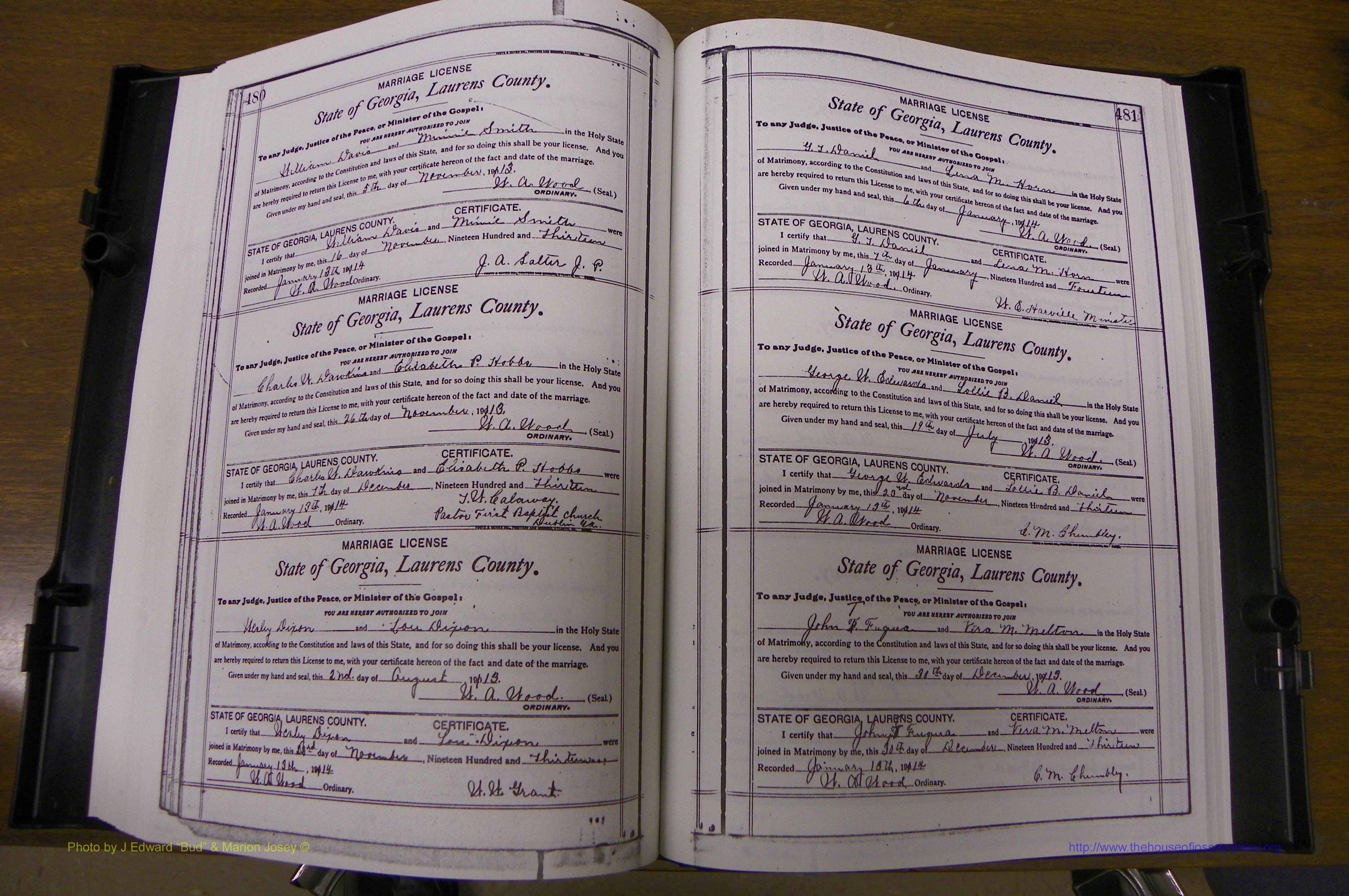 Laurens Co, GA, Marriages Book N, 1905 - 1915, White, P 480-481.JPG