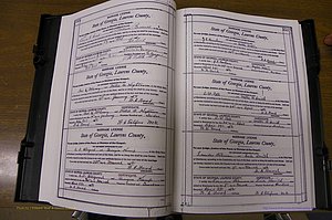 Laurens Co, GA, Marriages Book N, 1905 - 1915, White, P 354-355.JPG