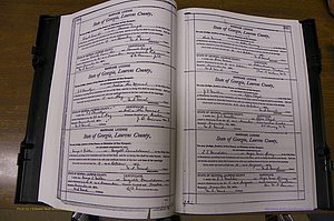 Laurens Co, GA, Marriages Book N, 1905 - 1915, White, P 394-395.JPG