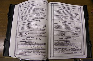 Laurens Co, GA, Marriages Book N, 1905 - 1915, White, P 454-455.JPG