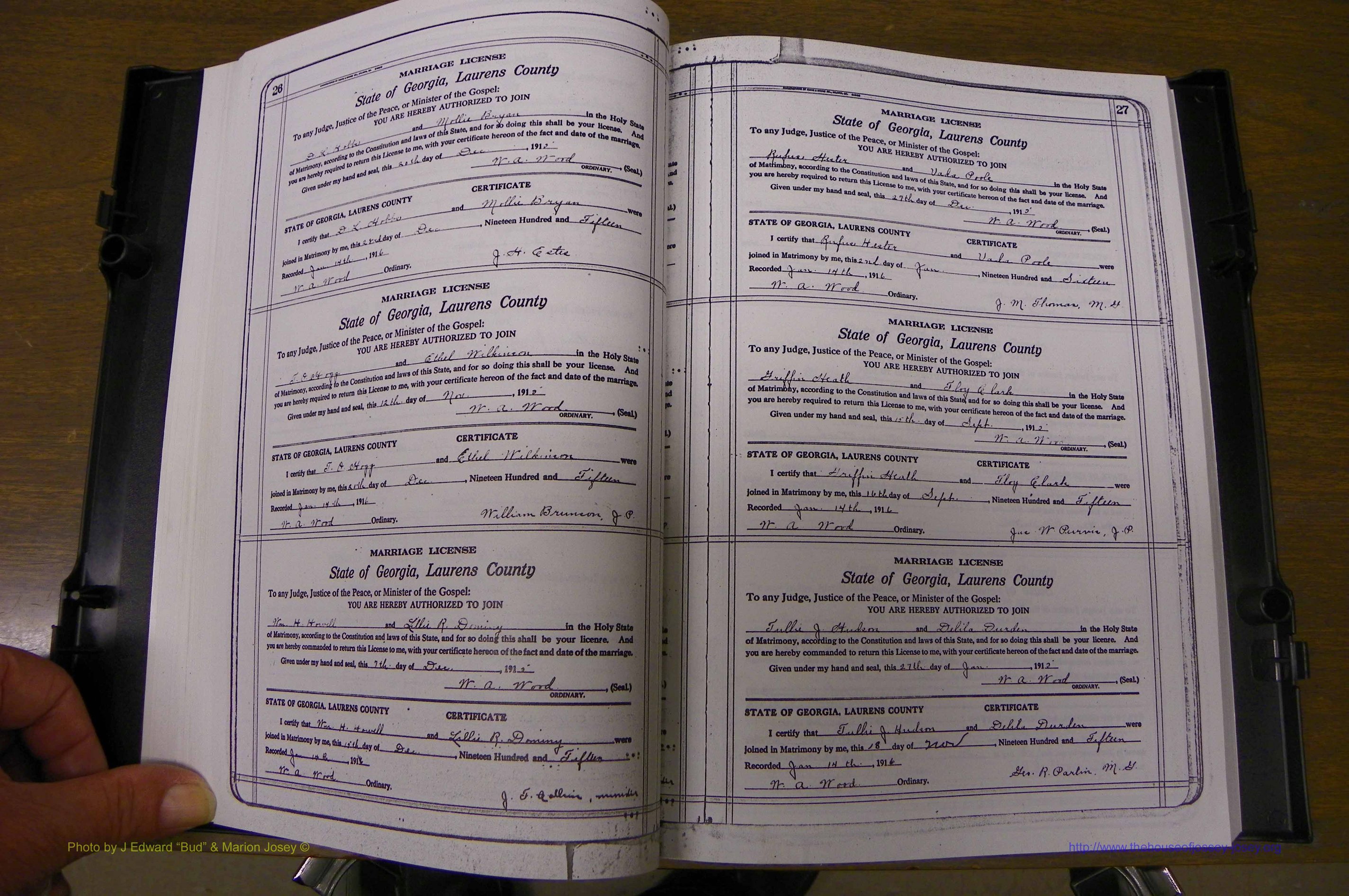 Laurens Co, GA, Marriages Book P, 1915 - 1924, White, P 026-027.JPG