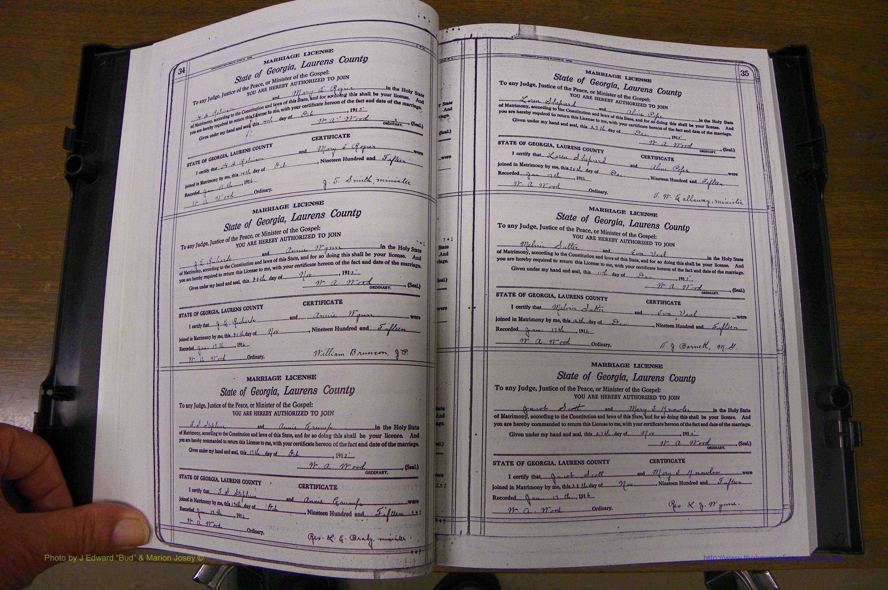 Laurens Co, GA, Marriages Book P, 1915 - 1924, White, P 034-035.JPG