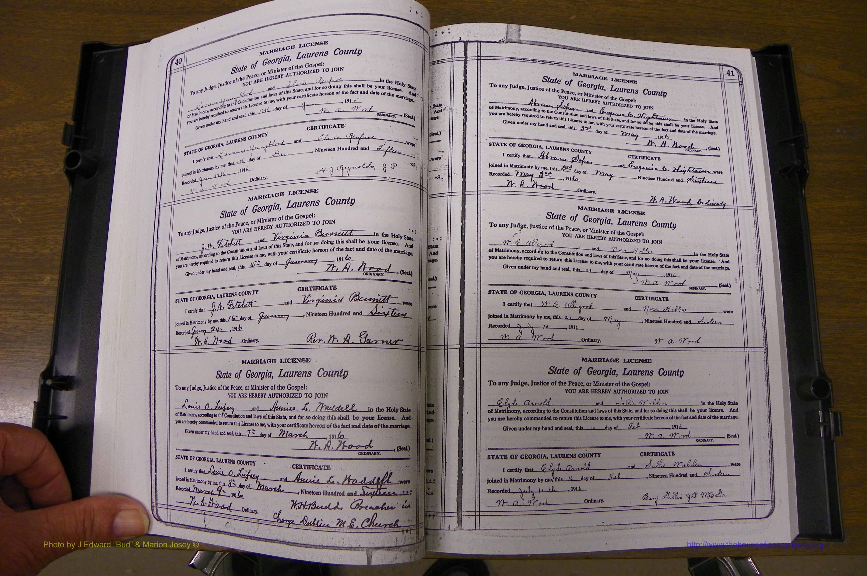 Laurens Co, GA, Marriages Book P, 1915 - 1924, White, P 040-041.JPG