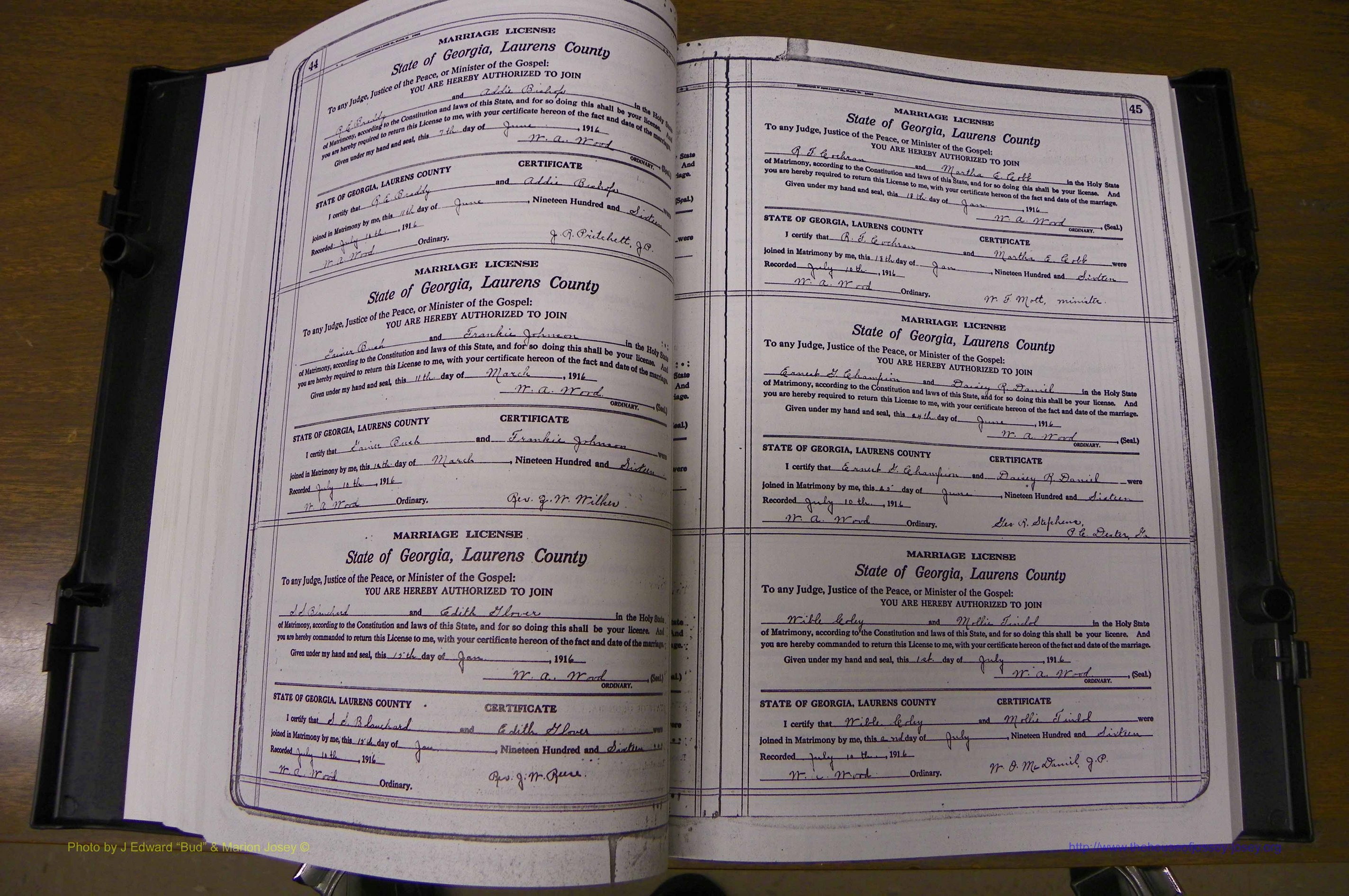 Laurens Co, GA, Marriages Book P, 1915 - 1924, White, P 044-045.JPG