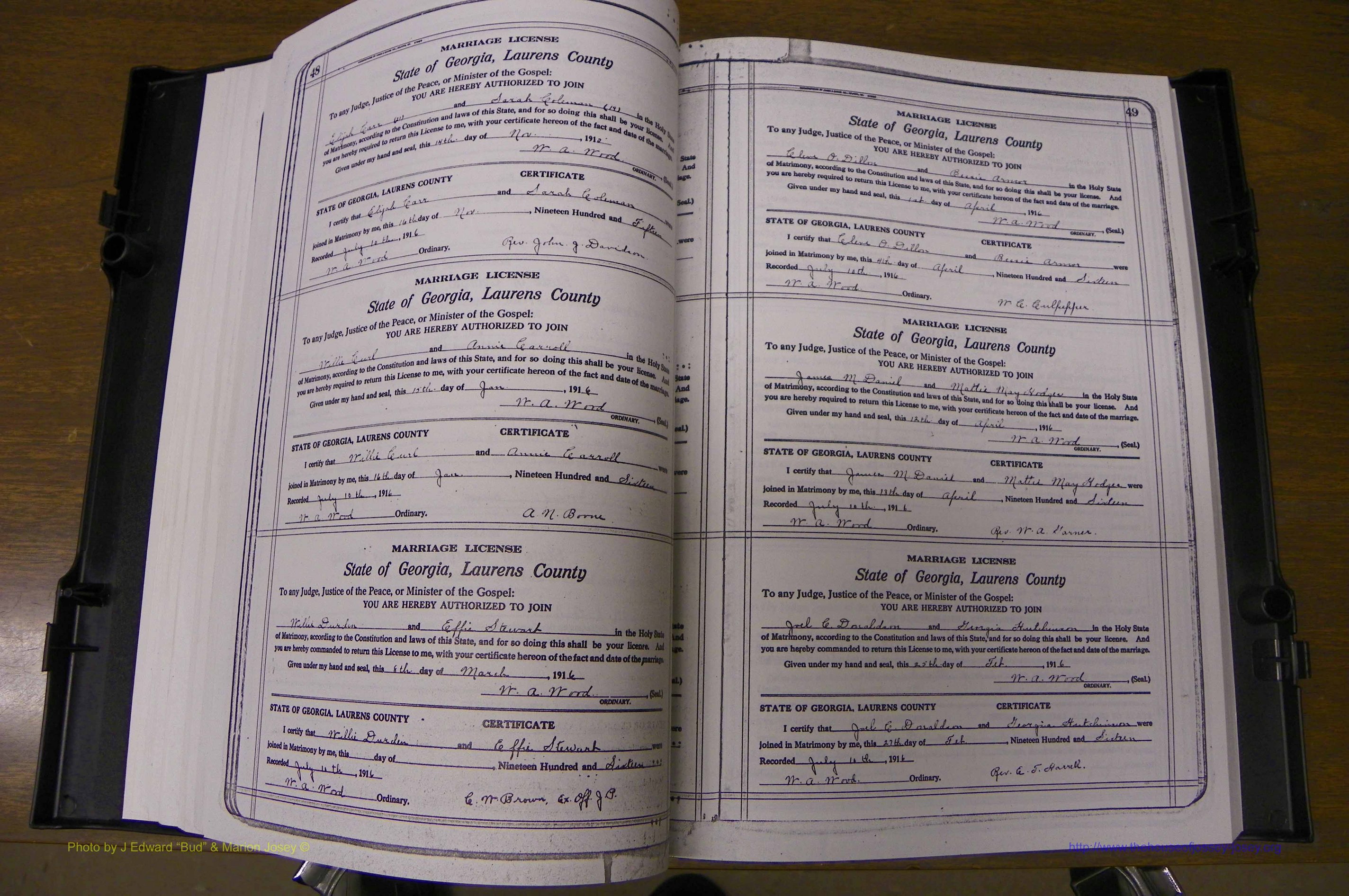Laurens Co, GA, Marriages Book P, 1915 - 1924, White, P 048-049.JPG