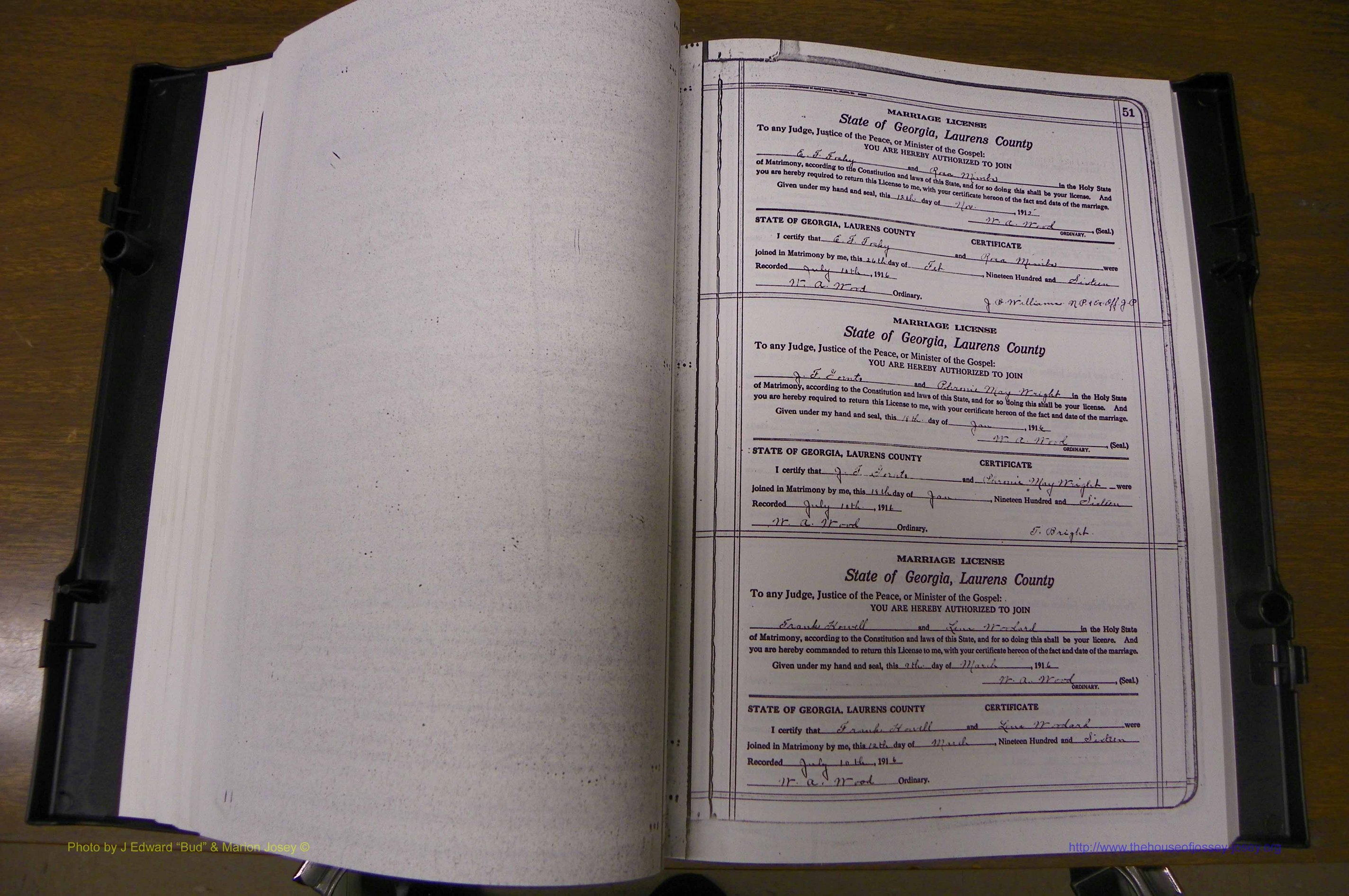 Laurens Co, GA, Marriages Book P, 1915 - 1924, White, P 050-051a.JPG