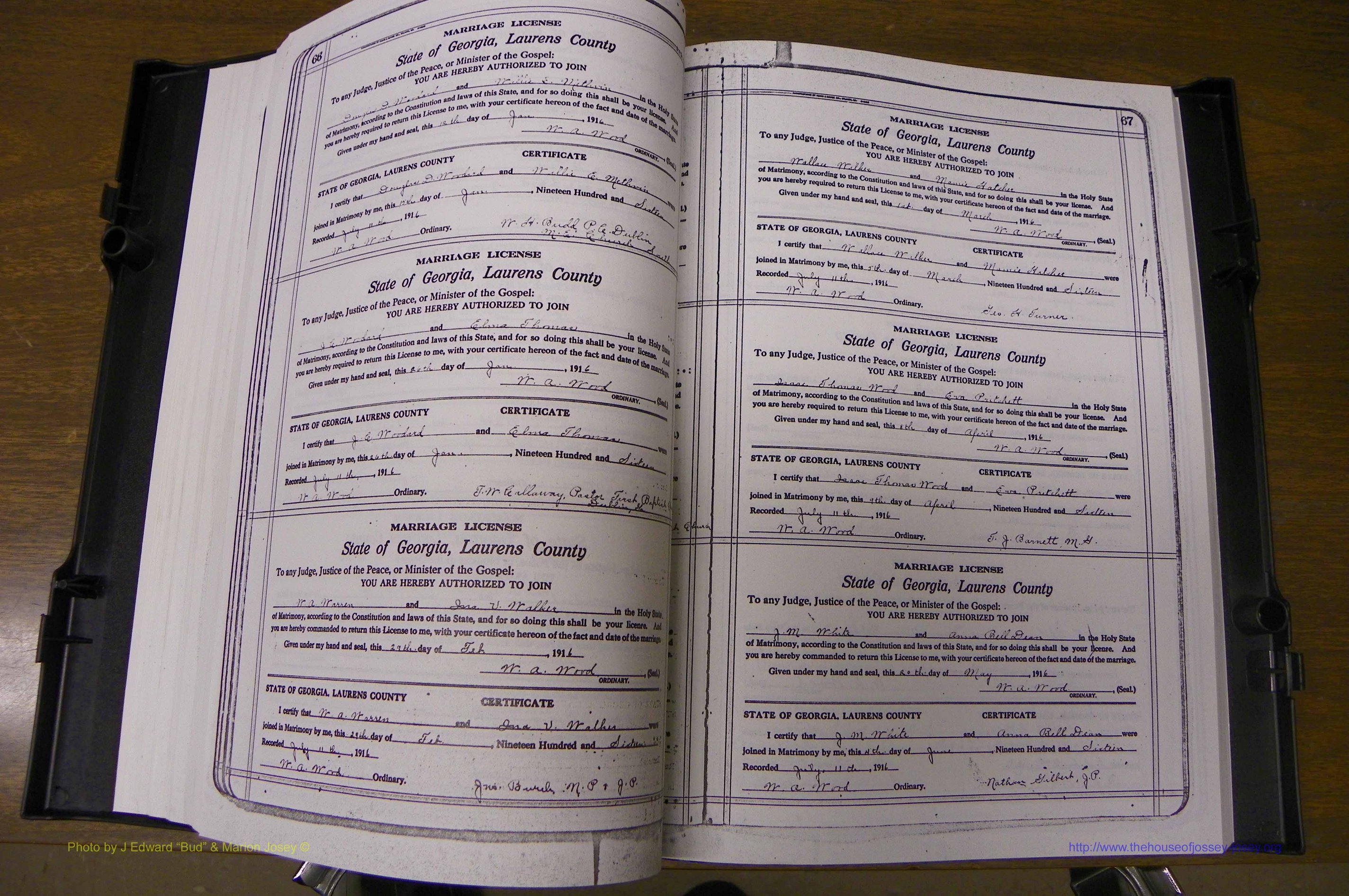Laurens Co, GA, Marriages Book P, 1915 - 1924, White, P 066-067.JPG