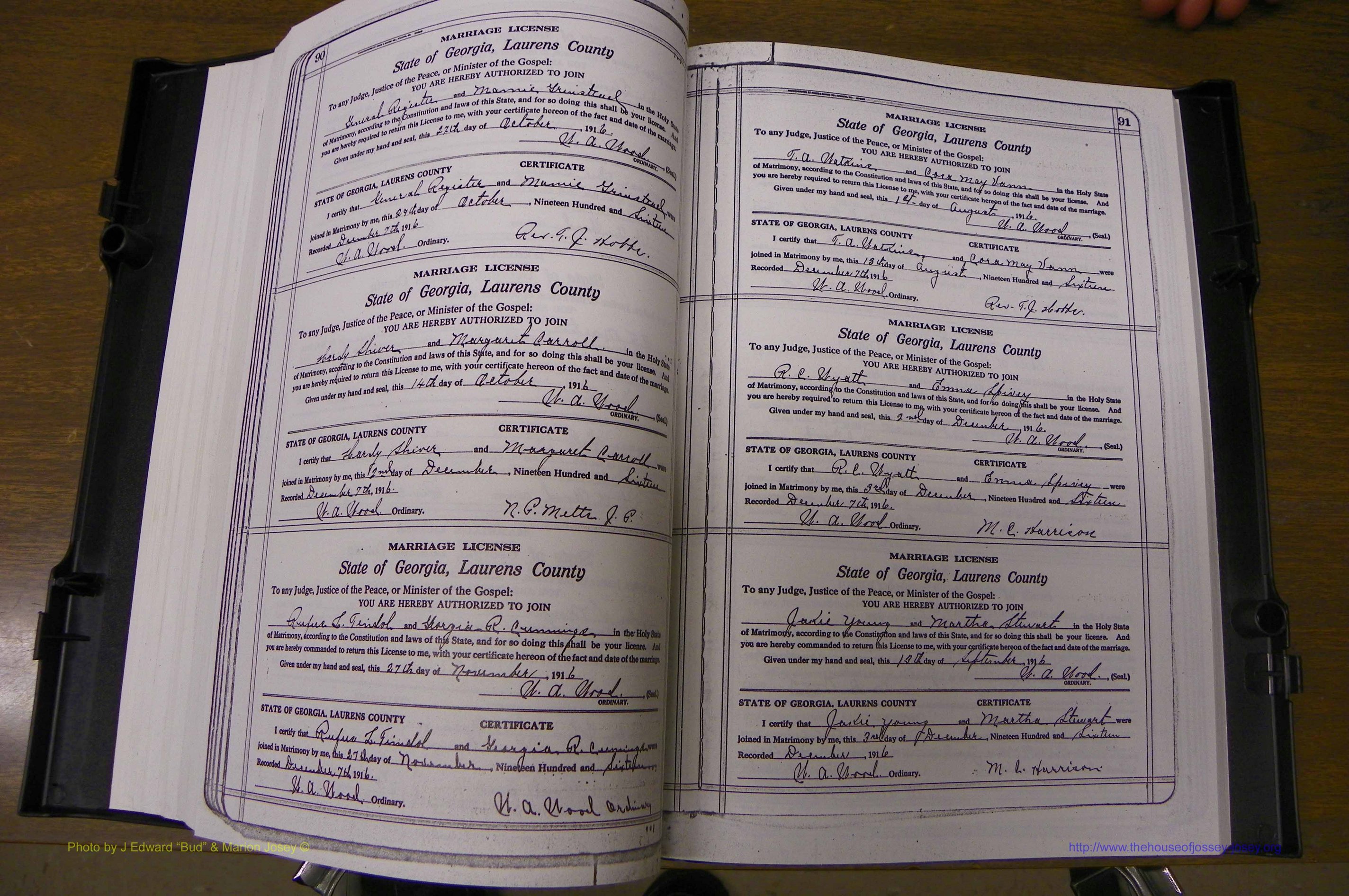 Laurens Co, GA, Marriages Book P, 1915 - 1924, White, P 090-091.JPG