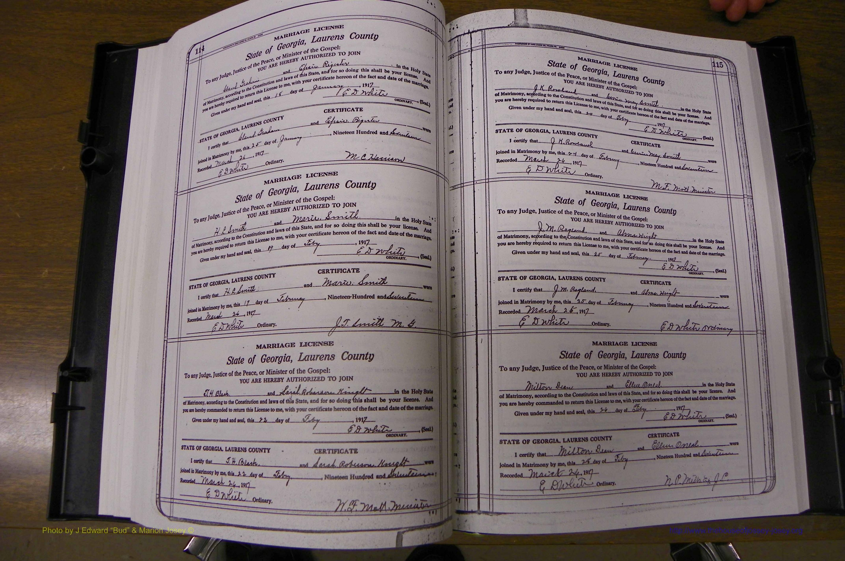 Laurens Co, GA, Marriages Book P, 1915 - 1924, White, P 114-115.JPG